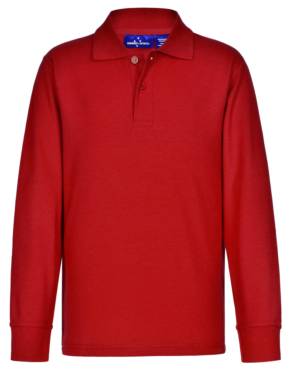 Kids' 240gsm Poly/Cotton Pique L/S Polo - Red