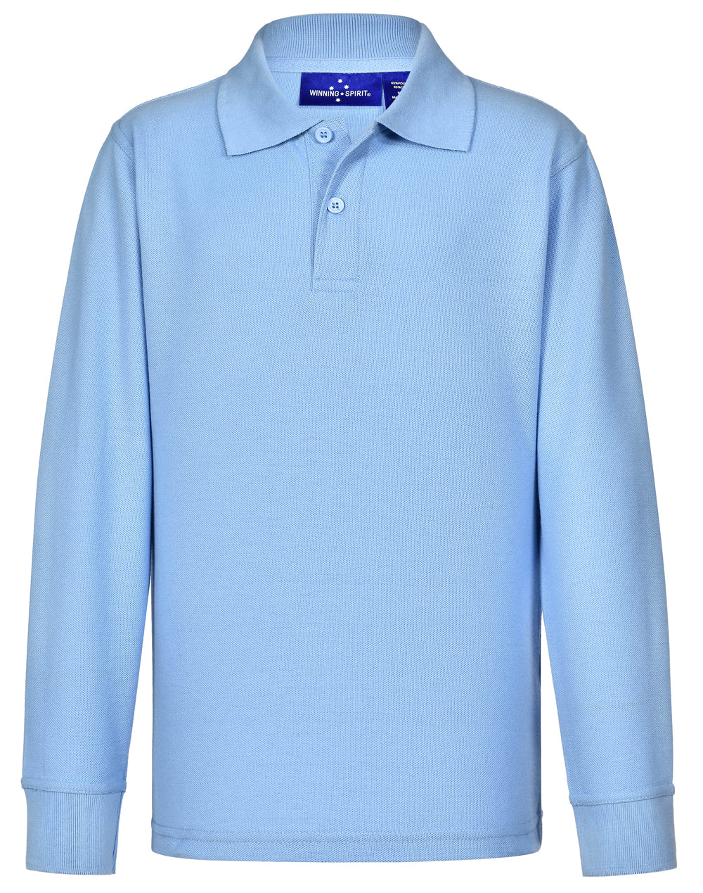 Kids' 240gsm Poly/Cotton Pique L/S Polo - Skyblue