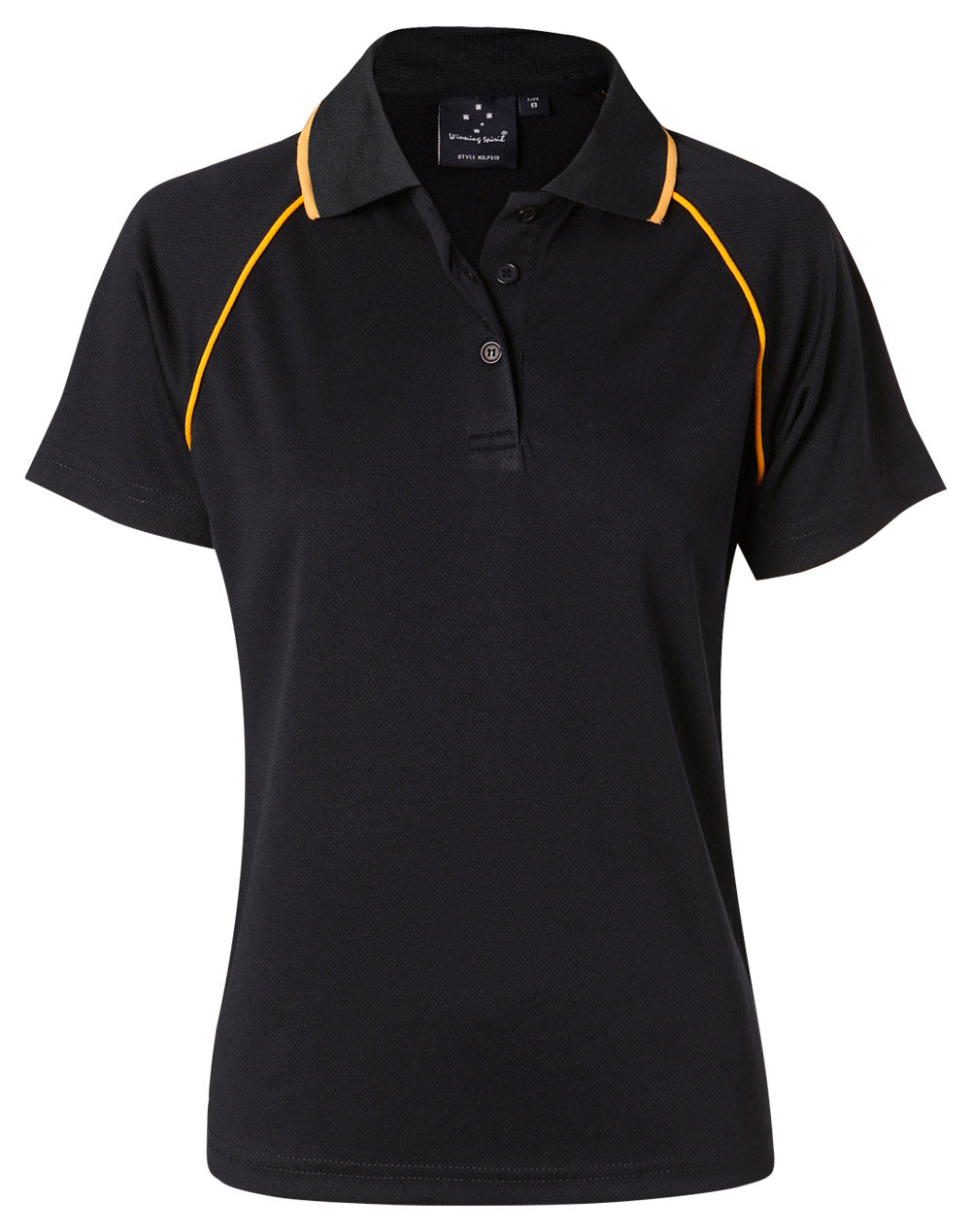 ladies cooldry raglan S/S polo - Navy/Gold