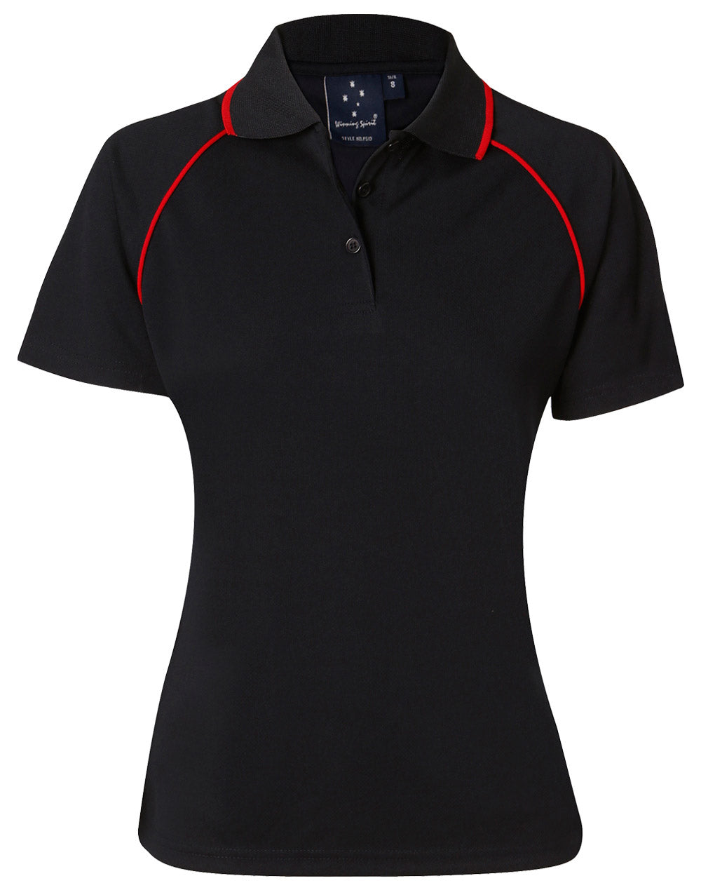 ladies cooldry raglan S/S polo - Navy/Red