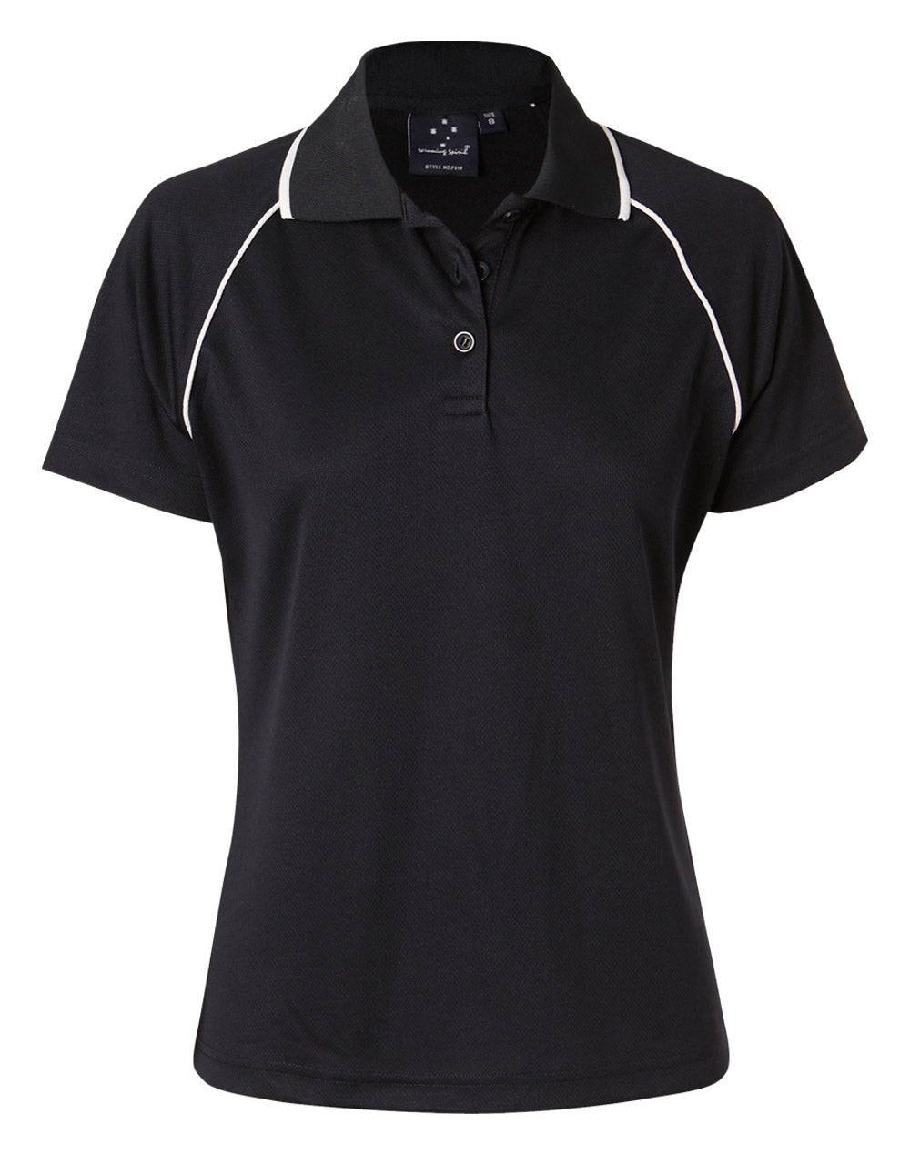 ladies cooldry raglan S/S polo - Navy/White
