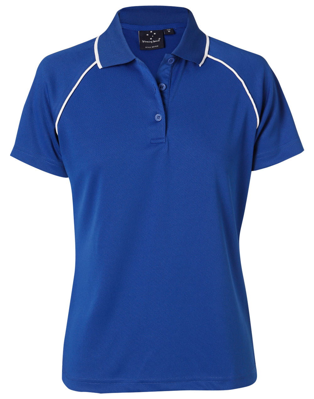 ladies cooldry raglan S/S polo - Royal/White