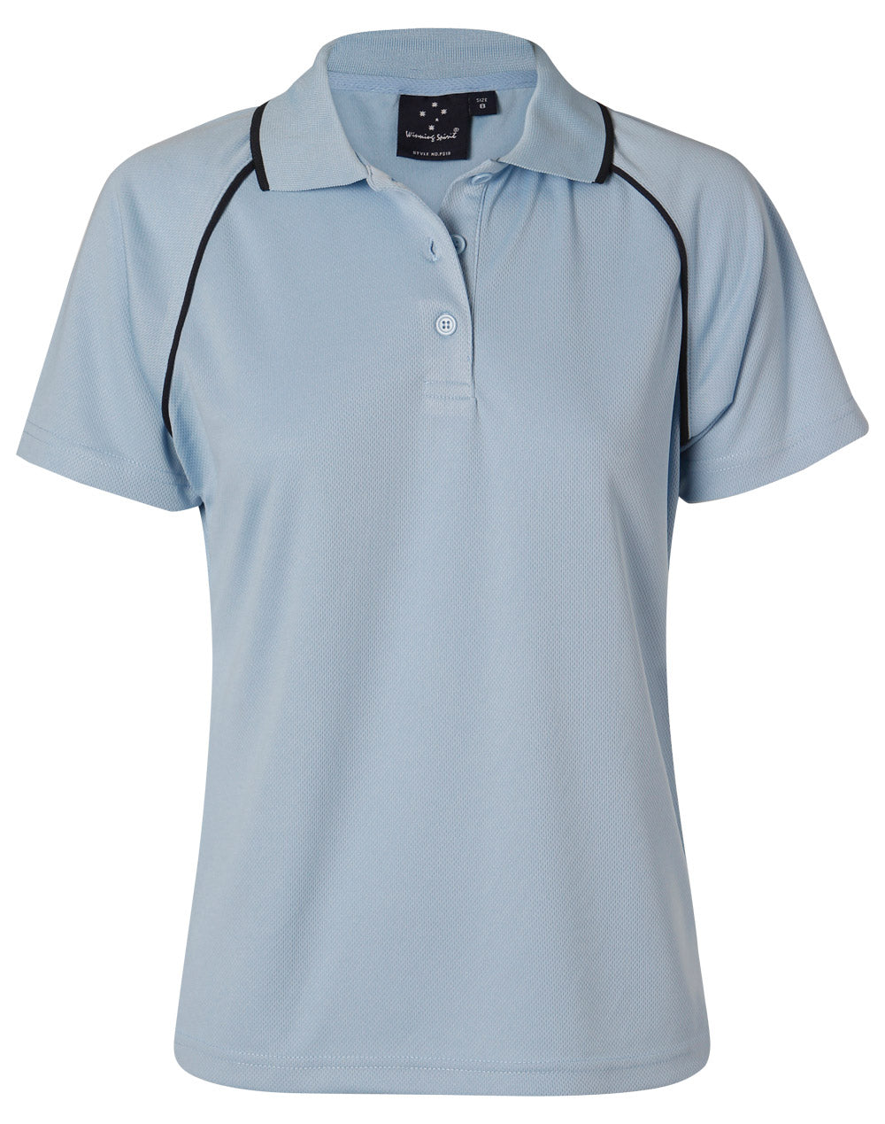 ladies cooldry raglan S/S polo - Skyblue/Navy