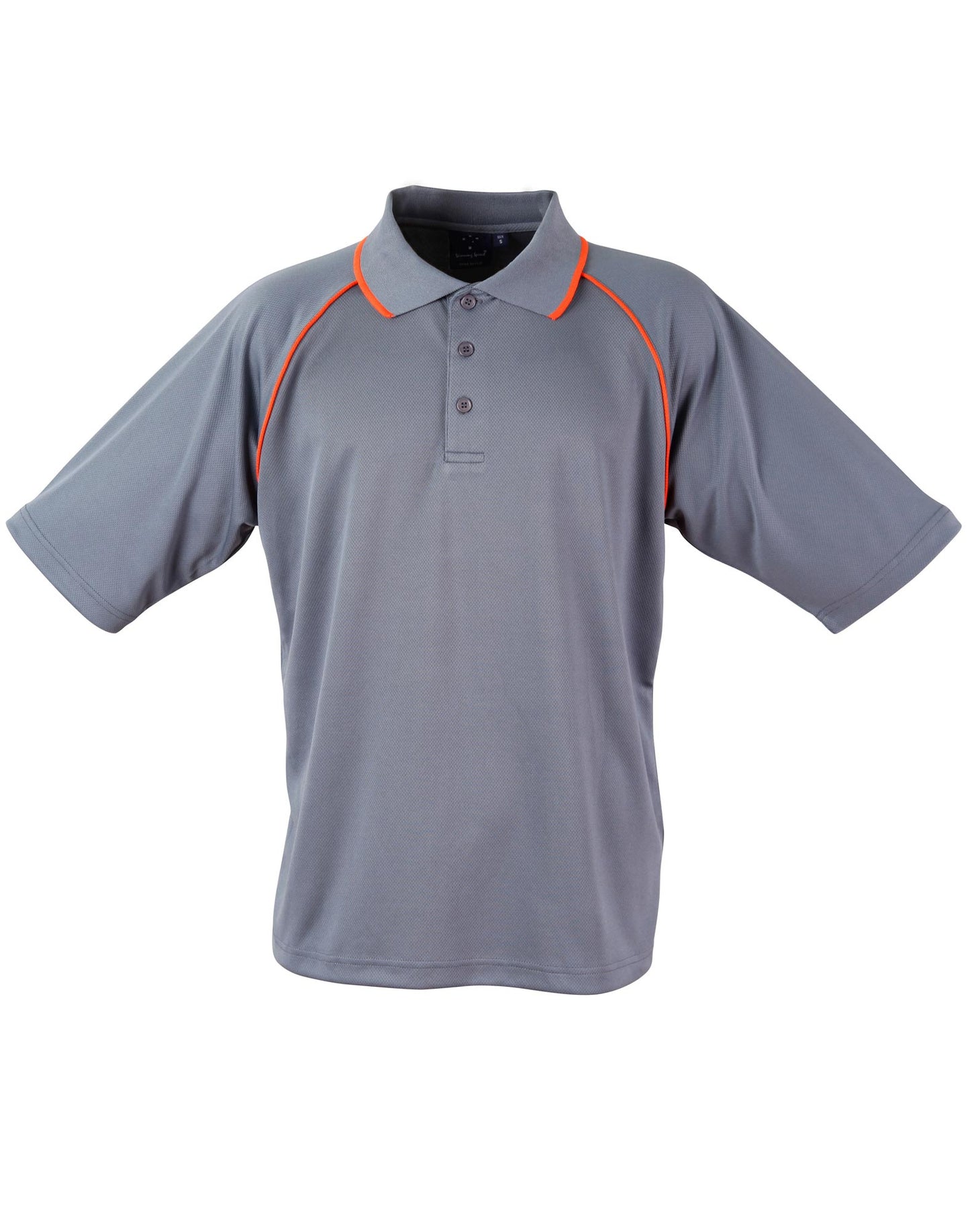 mens cooldry raglan S/S polo - Charcoal/Orange