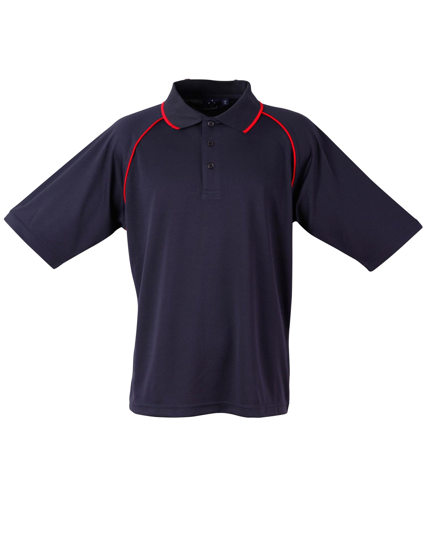 mens cooldry raglan S/S polo - Navy/Red