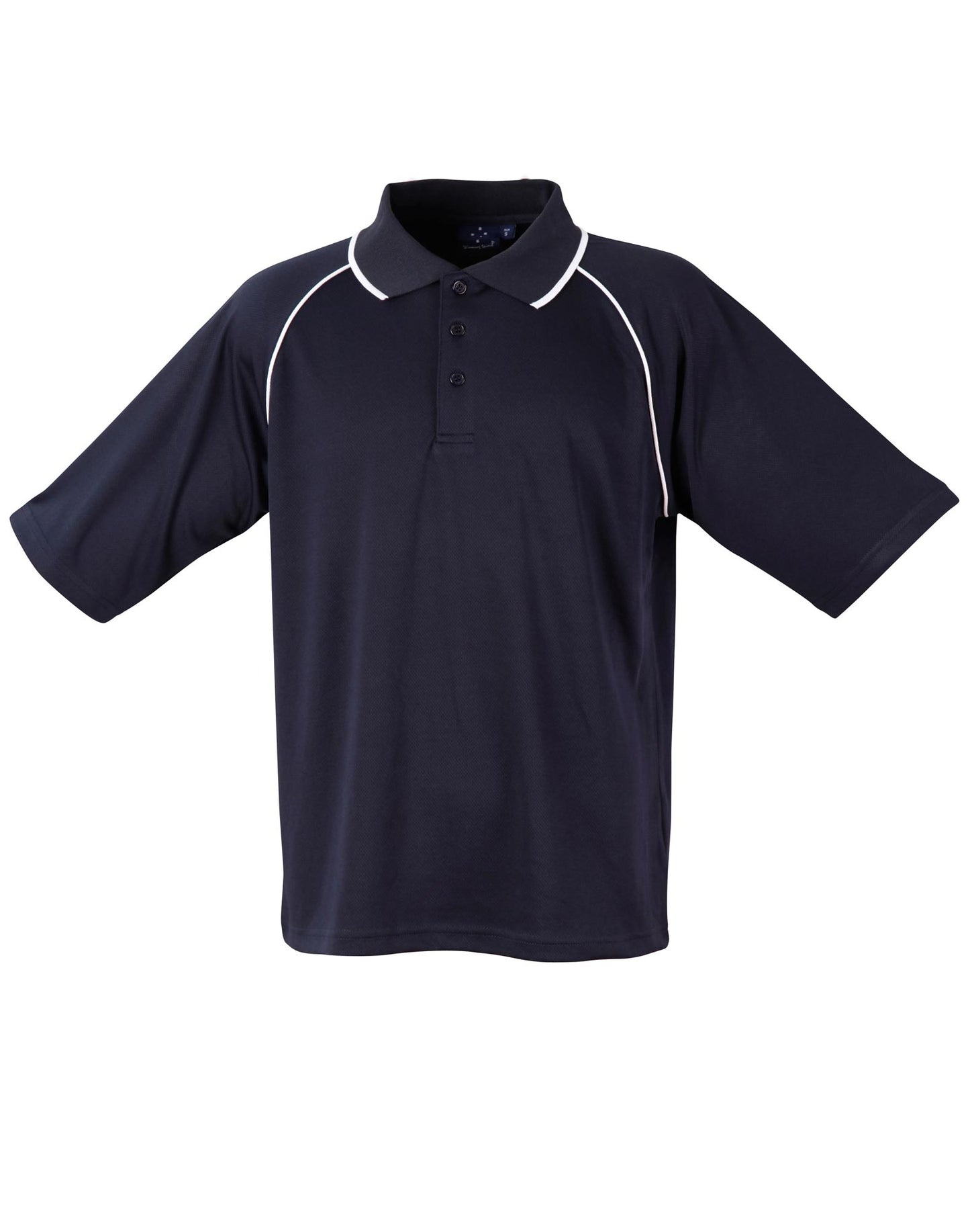 mens cooldry raglan S/S polo - Navy/White