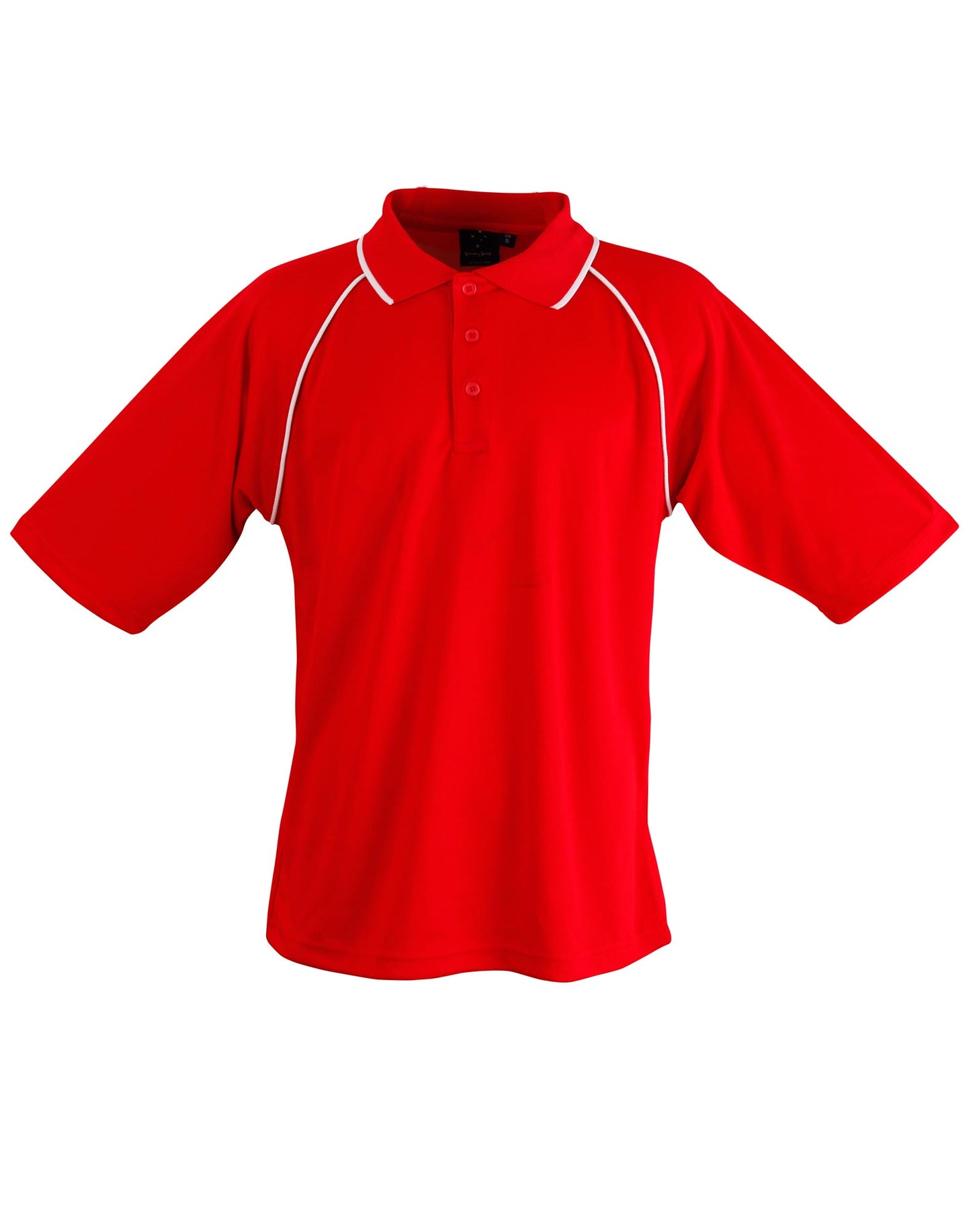 mens cooldry raglan S/S polo - Red/White