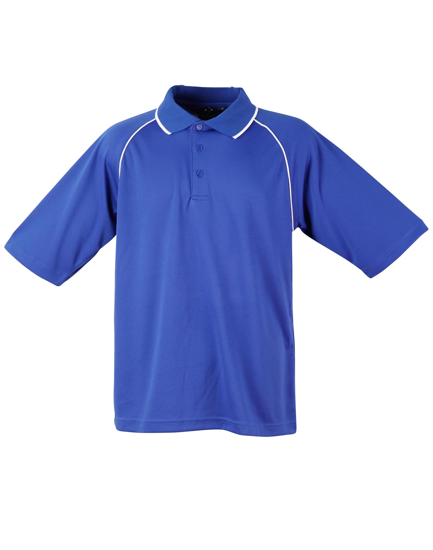 mens cooldry raglan S/S polo - Royal/White