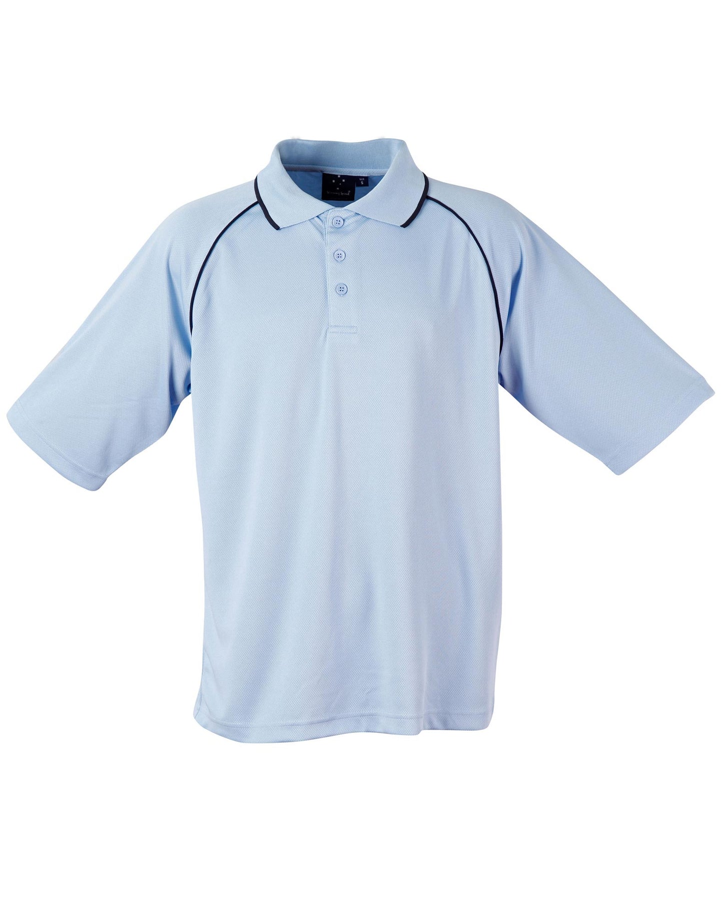 mens cooldry raglan S/S polo - Skyblue/Navy