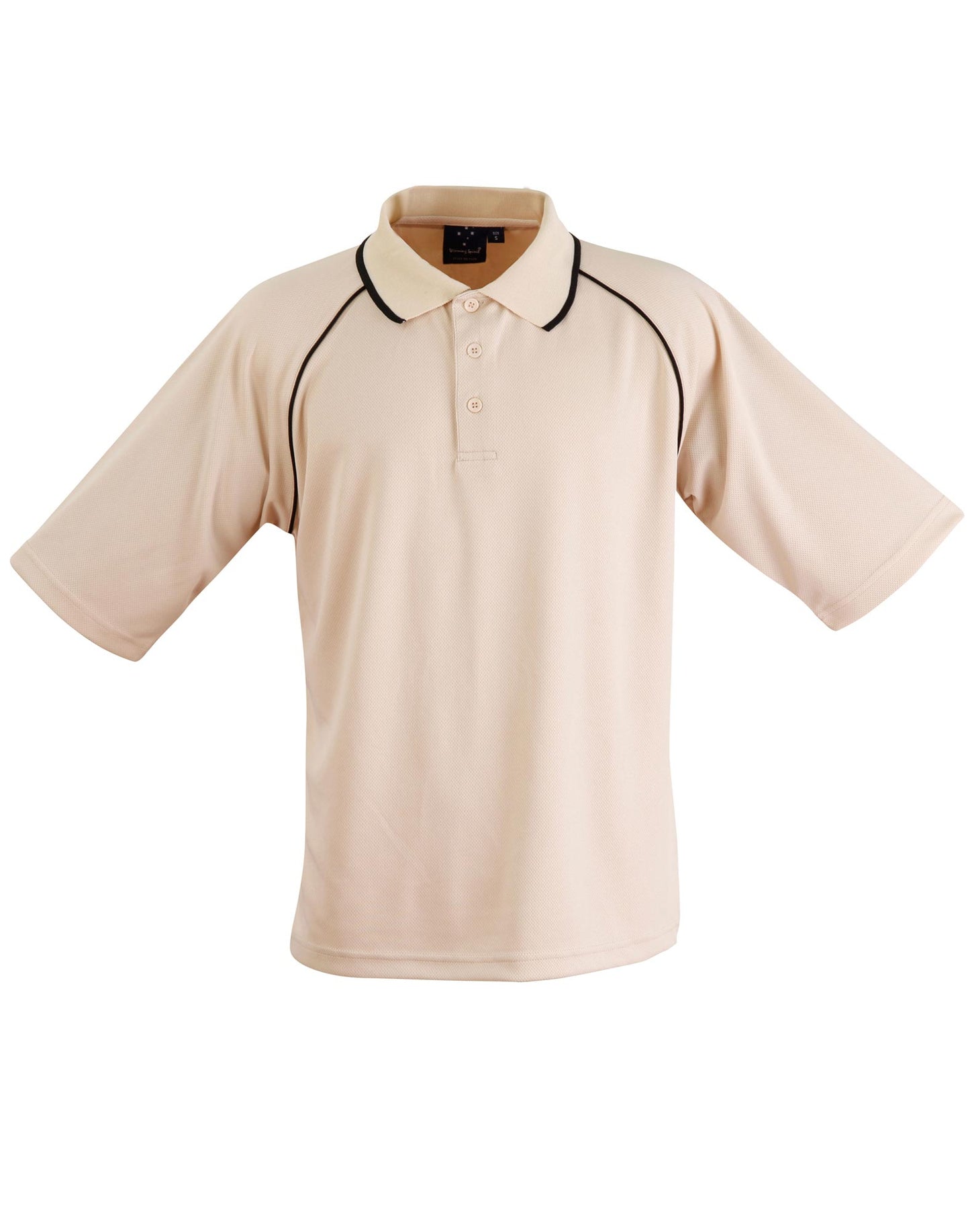 mens cooldry raglan S/S polo - Stone/Black