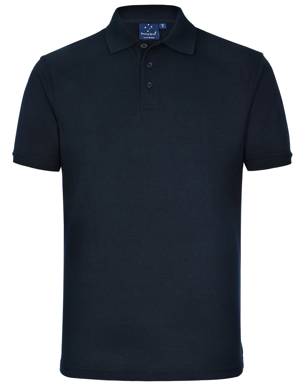 mens tight pique knit S/S polo - Navy