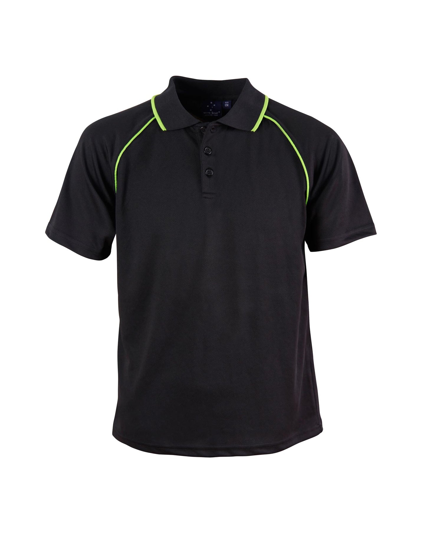 Kid's Cooldry raglan S/S - Black/Lime