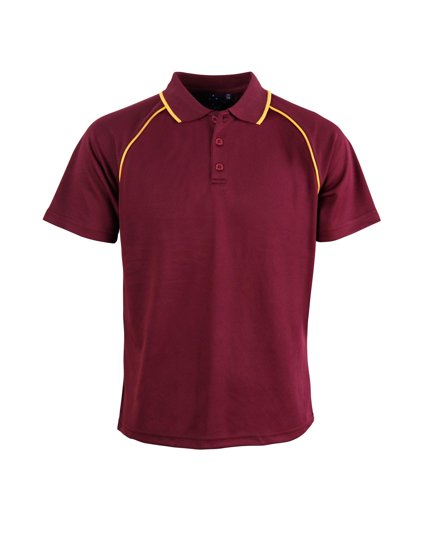Kid's Cooldry raglan S/S - Maroon/Gold
