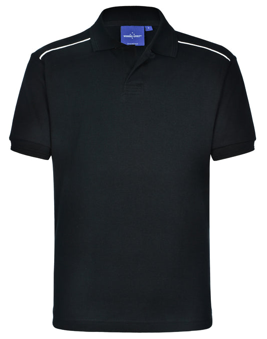 Men's pure cotton contrast piping - Black/White