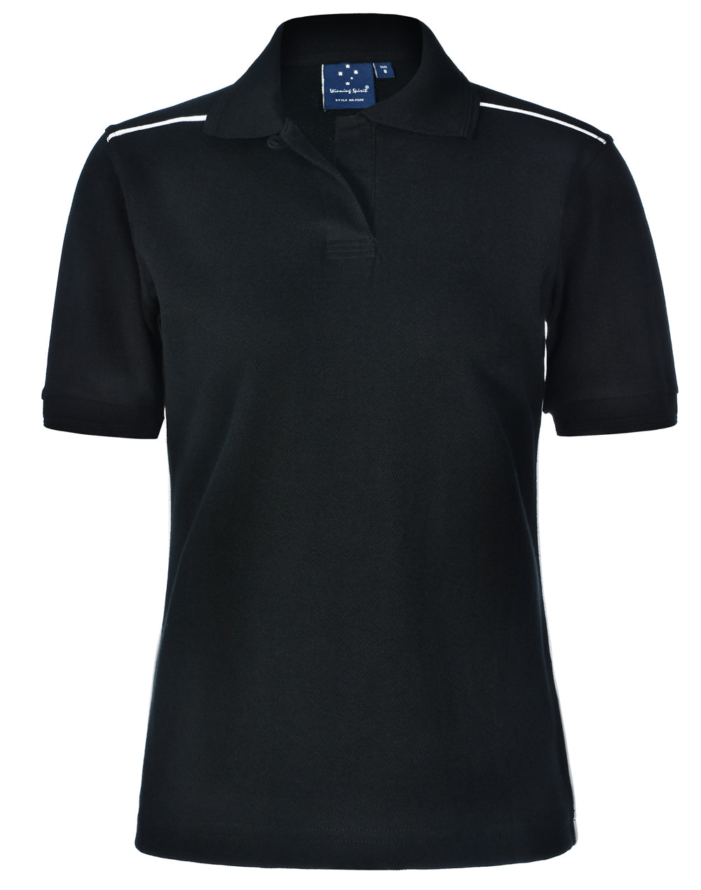 ladies' pure cotton contrast piping - Black/White