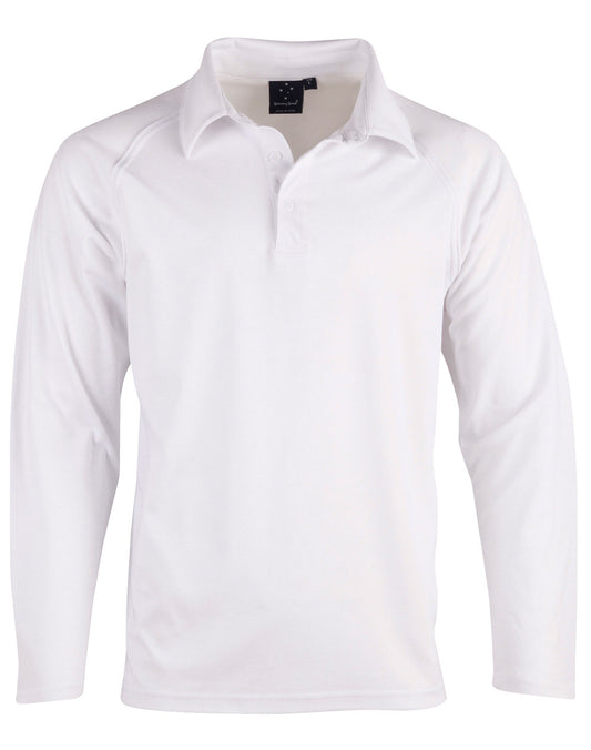 mens truedry cricket polo - White