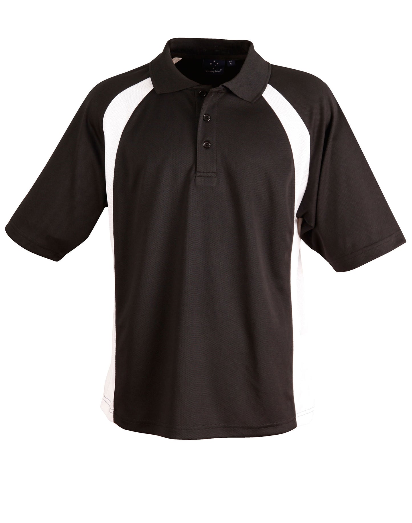Men's CoolDry Micro-mesh Contrast Colour Polo - Black/White