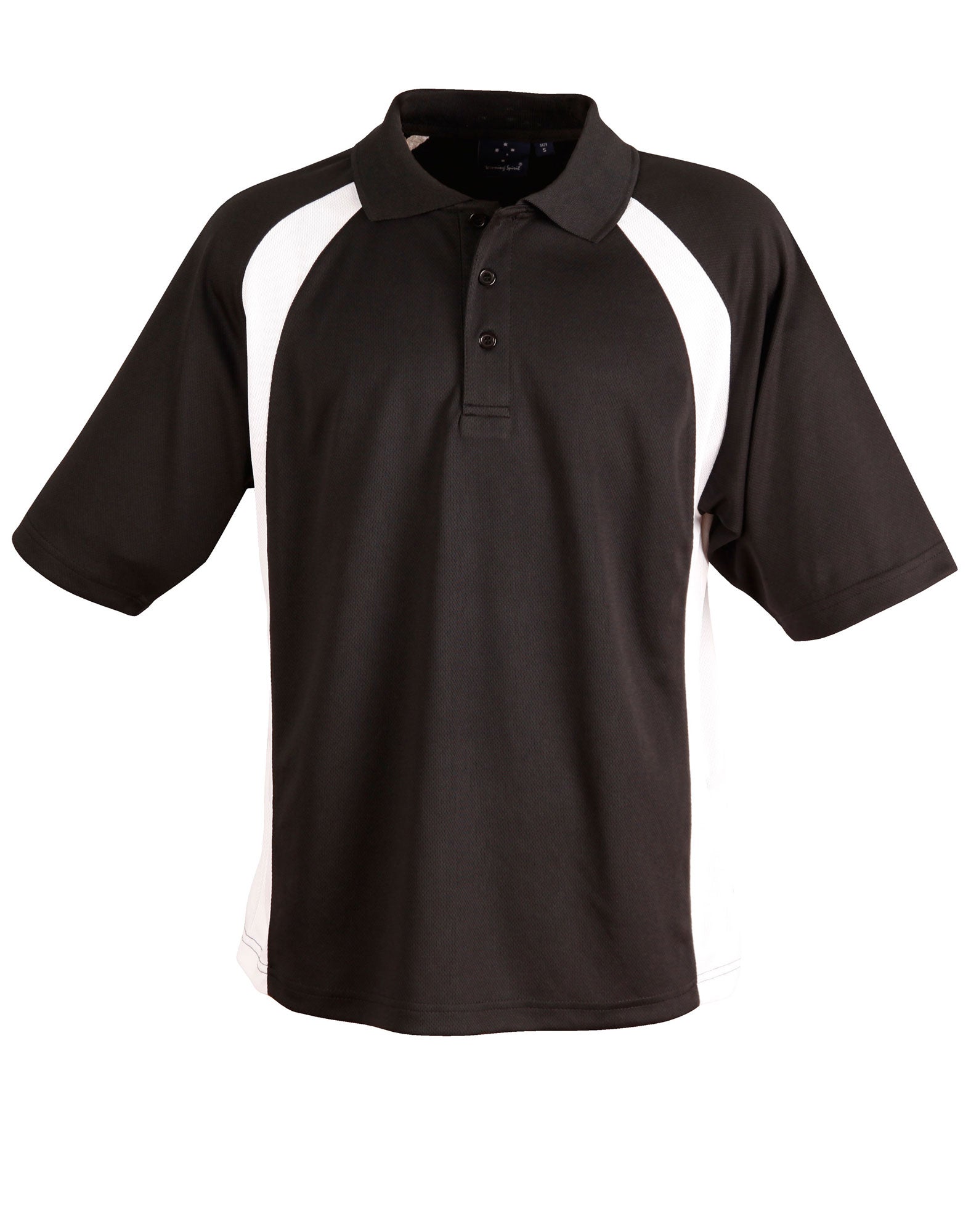 Men's CoolDry Micro-mesh Contrast Colour Polo - Black/White
