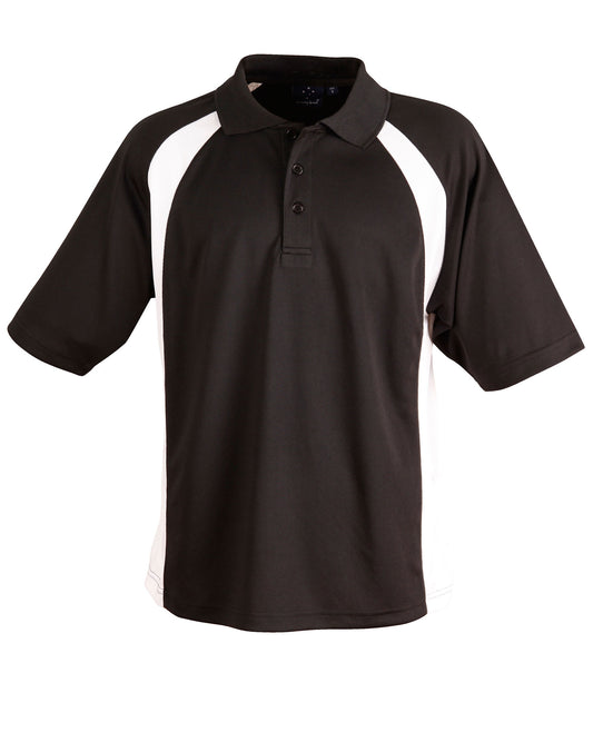 Men's CoolDry Micro-mesh Contrast Colour Polo - Black/White