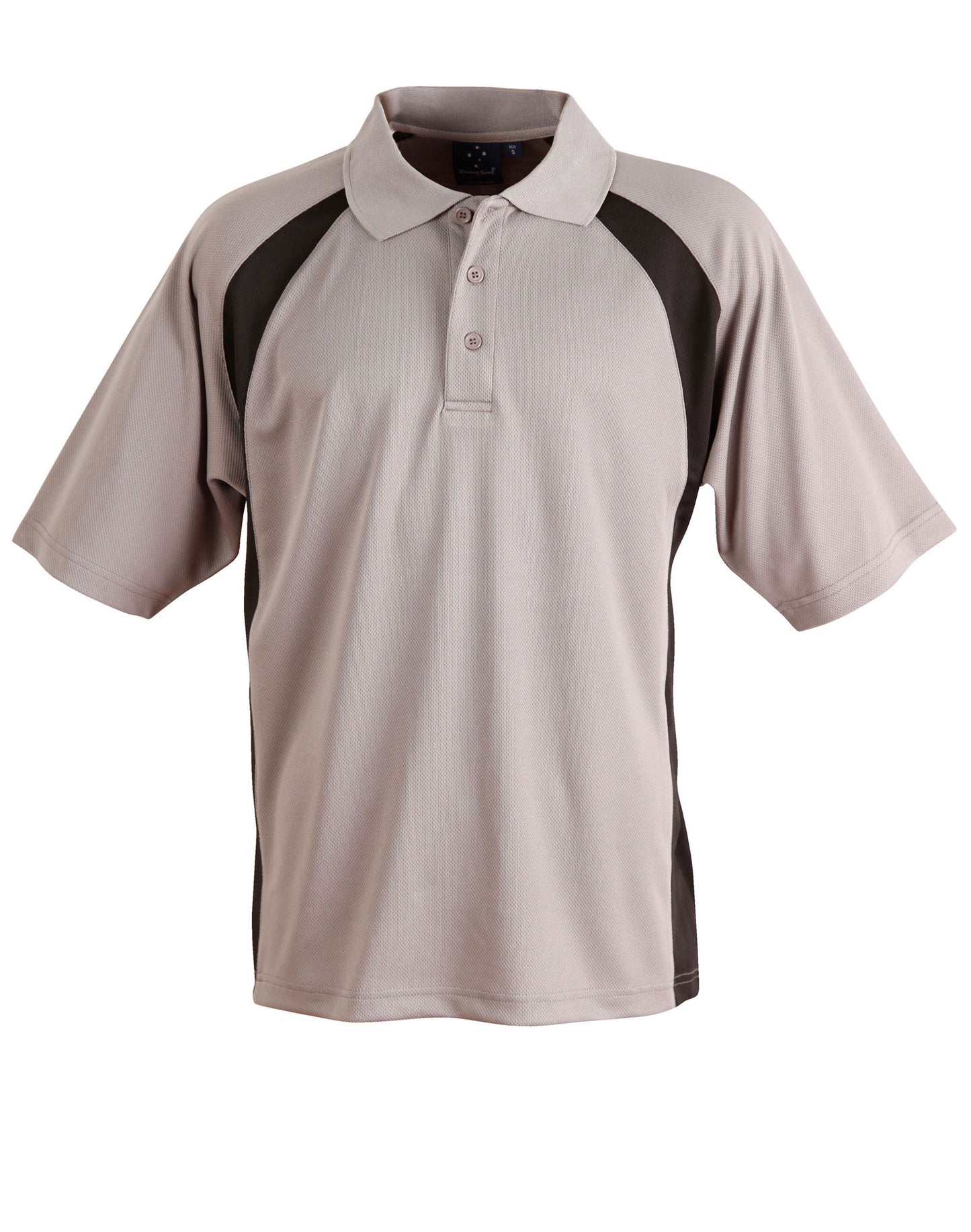 Men's CoolDry Micro-mesh Contrast Colour Polo - Grey/Black