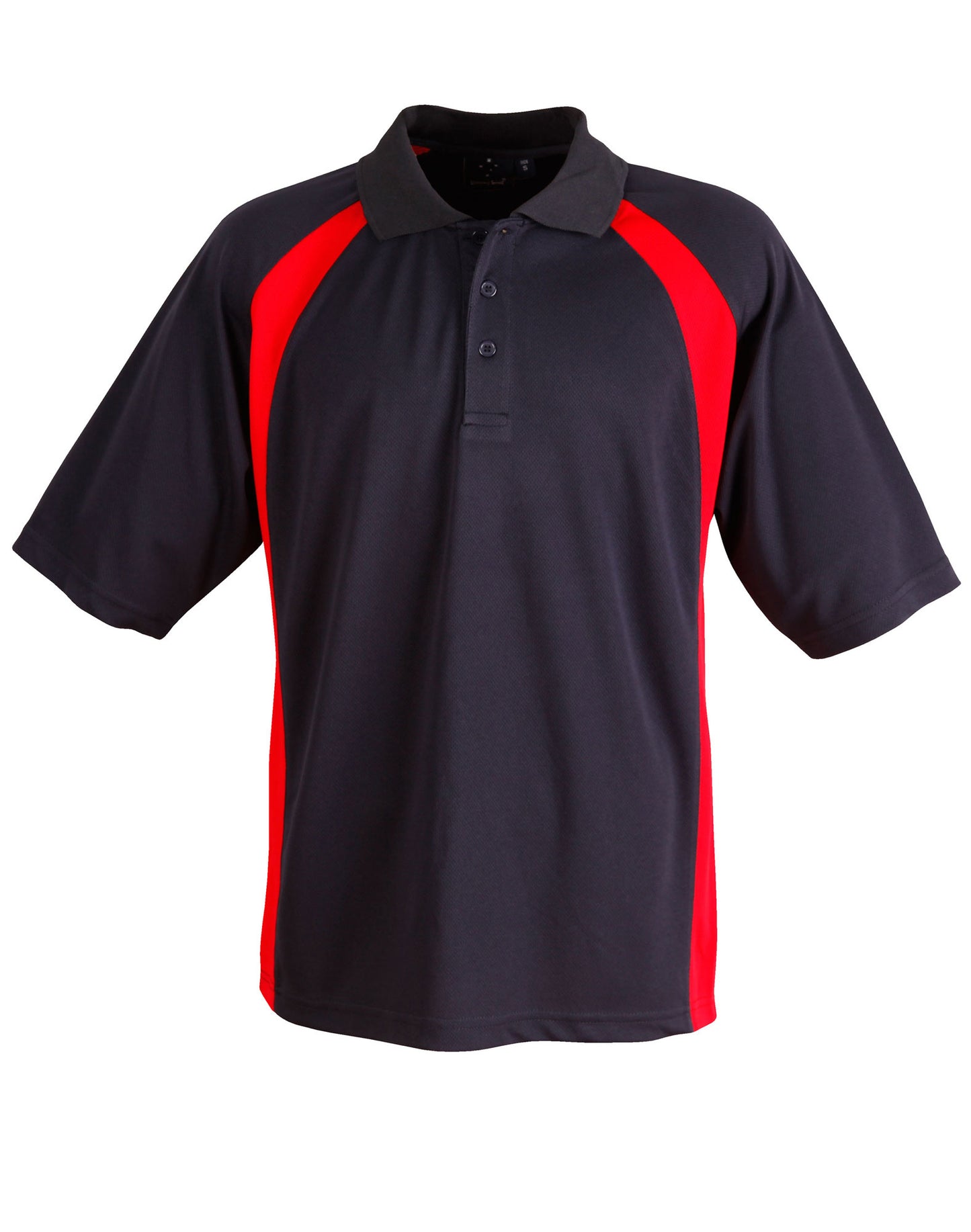 Men's CoolDry Micro-mesh Contrast Colour Polo - Navy/Red
