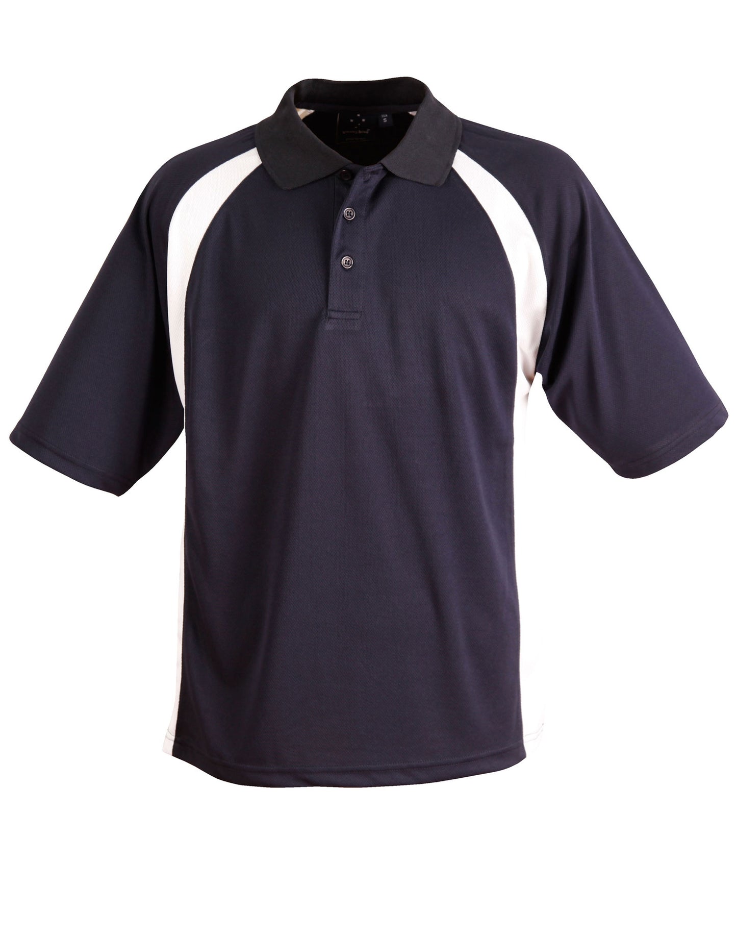 Men's CoolDry Micro-mesh Contrast Colour Polo - Navy/White