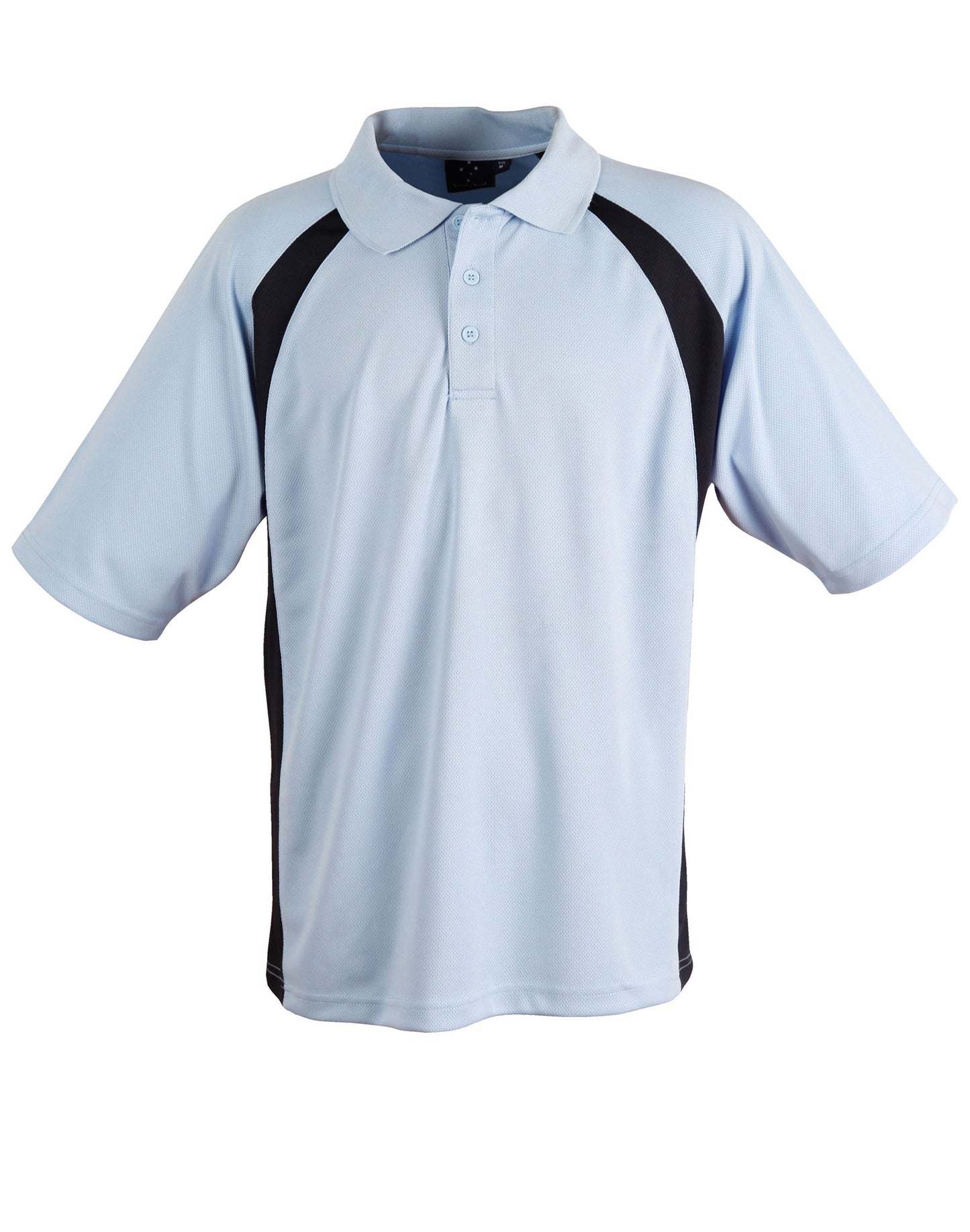 Men's CoolDry Micro-mesh Contrast Colour Polo - Skyblue/Navy