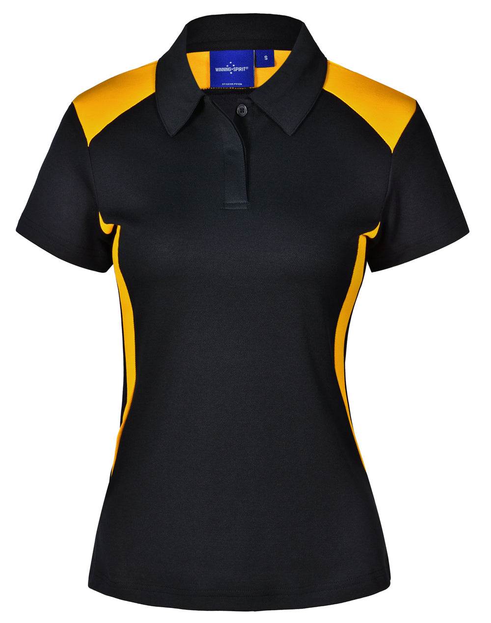 Ladies' Truedry S/S Contrast Polo - Black/Gold