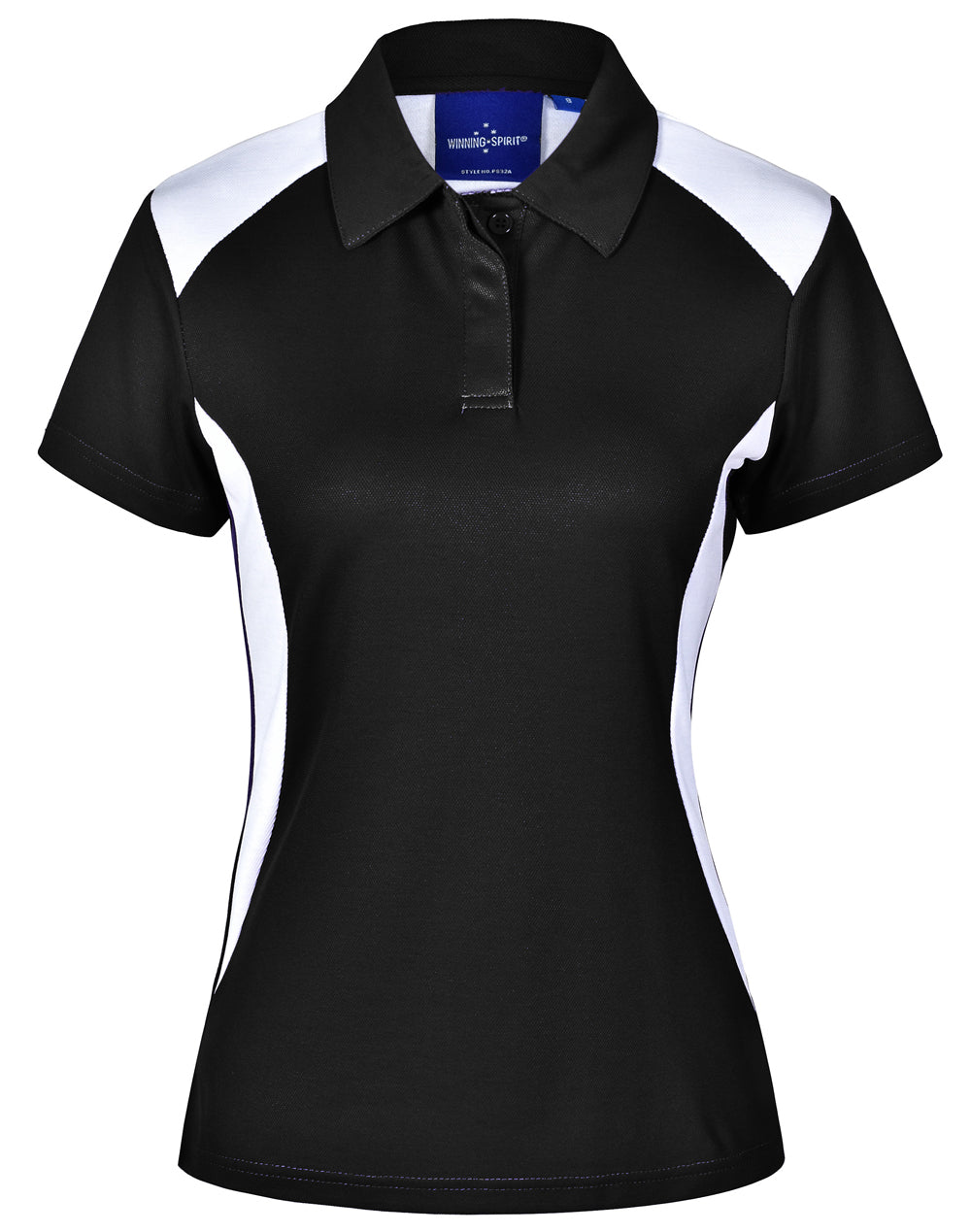 Ladies' Truedry S/S Contrast Polo - Black/White