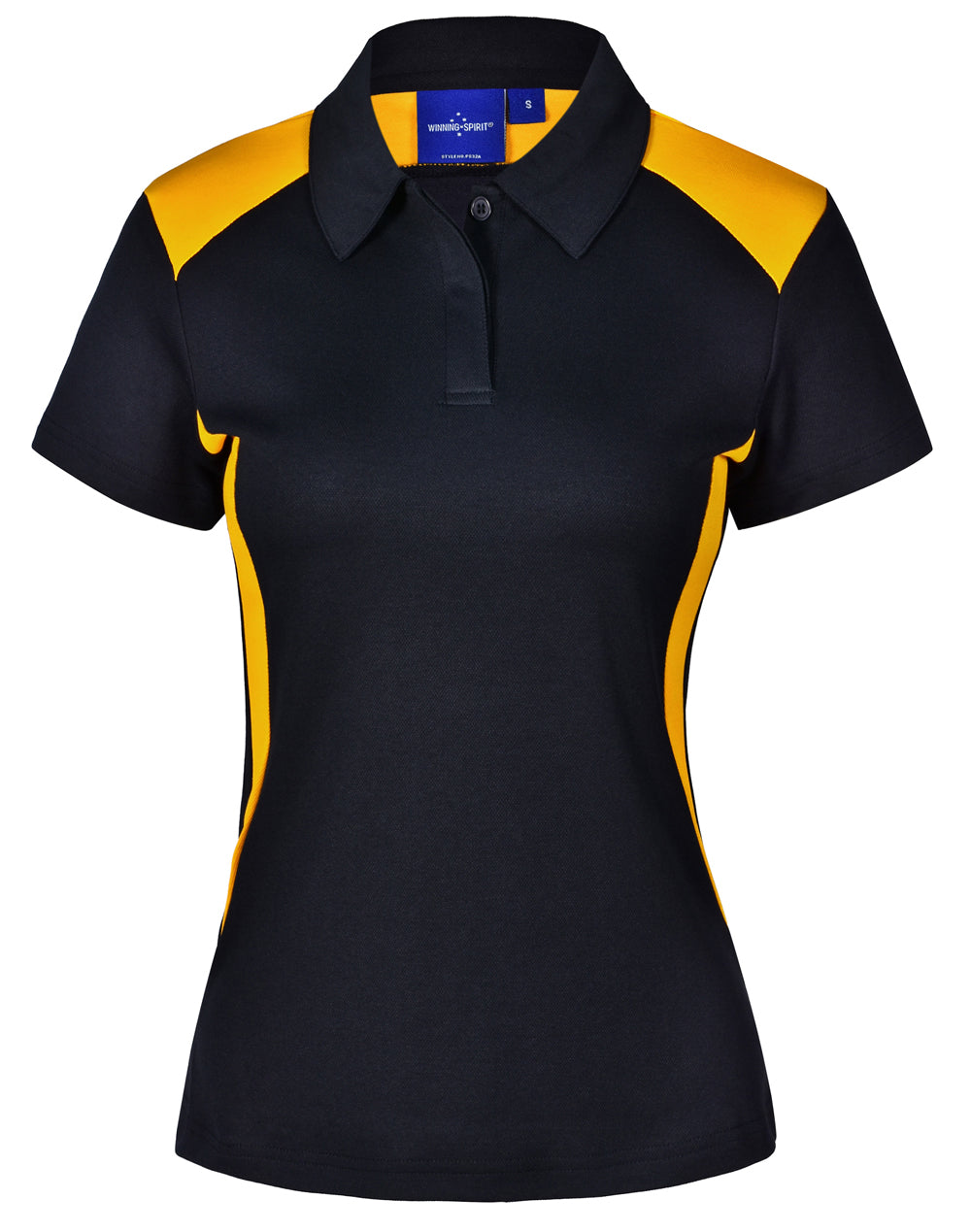 Ladies' Truedry S/S Contrast Polo - Navy/Gold