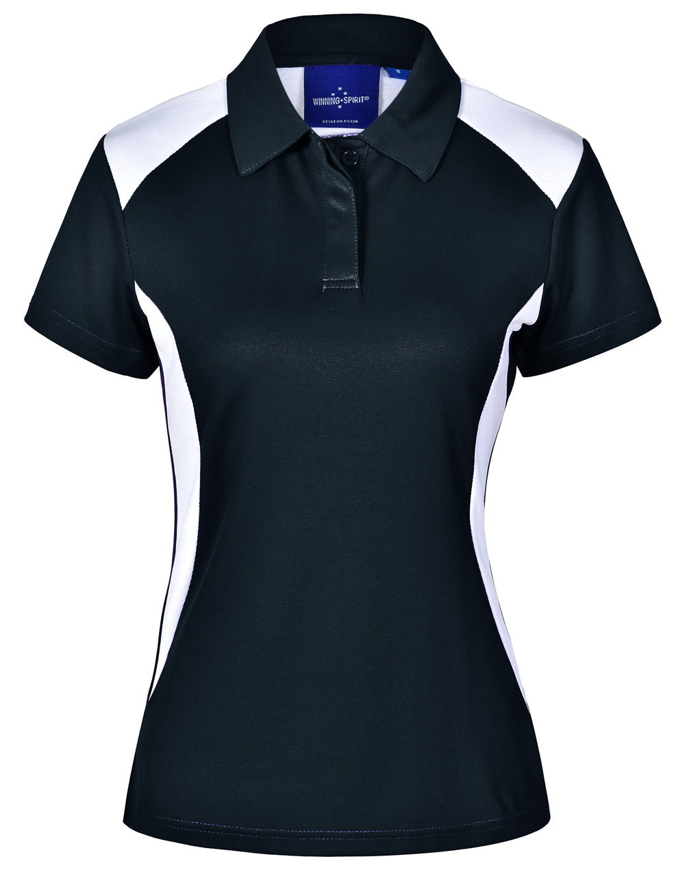 Ladies' Truedry S/S Contrast Polo - Navy/White