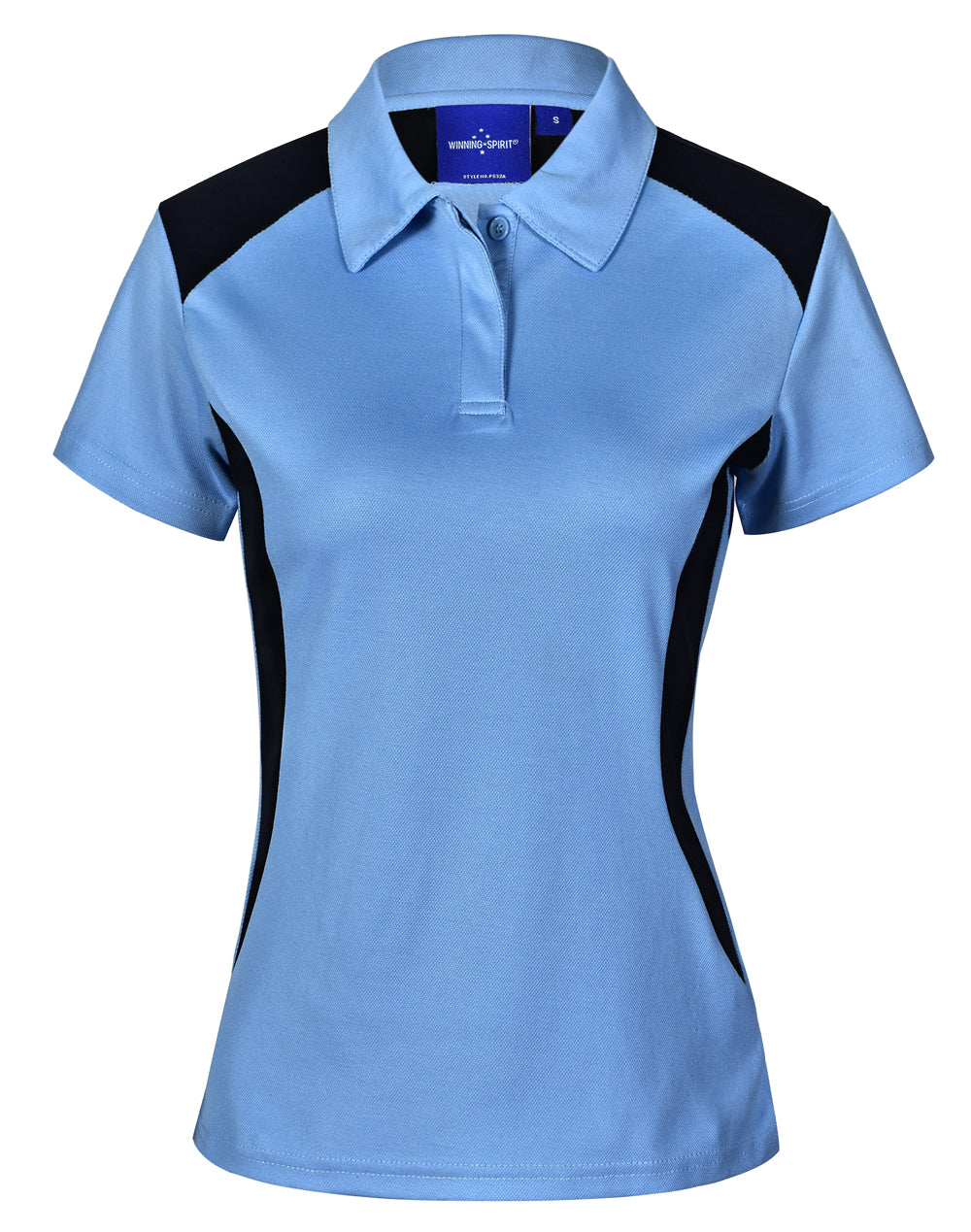 Ladies' Truedry S/S Contrast Polo - Skyblue/Navy