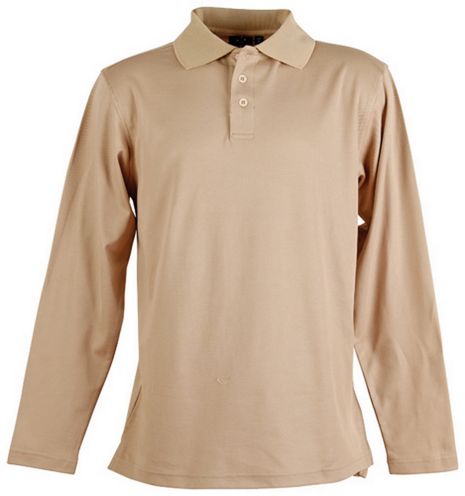 Men's Cotton Back Truedry L/S Polo - Beige