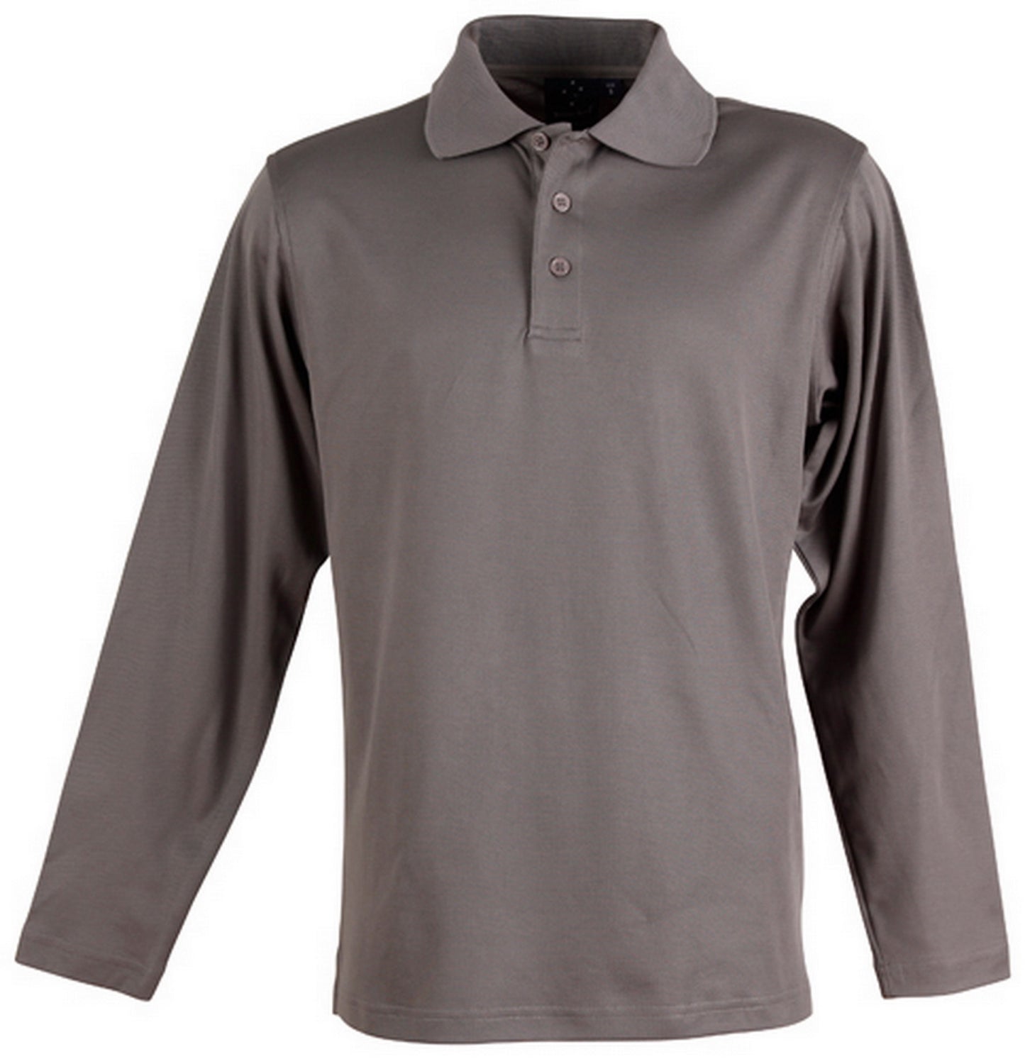 Men's Cotton Back Truedry L/S Polo - Steel Grey