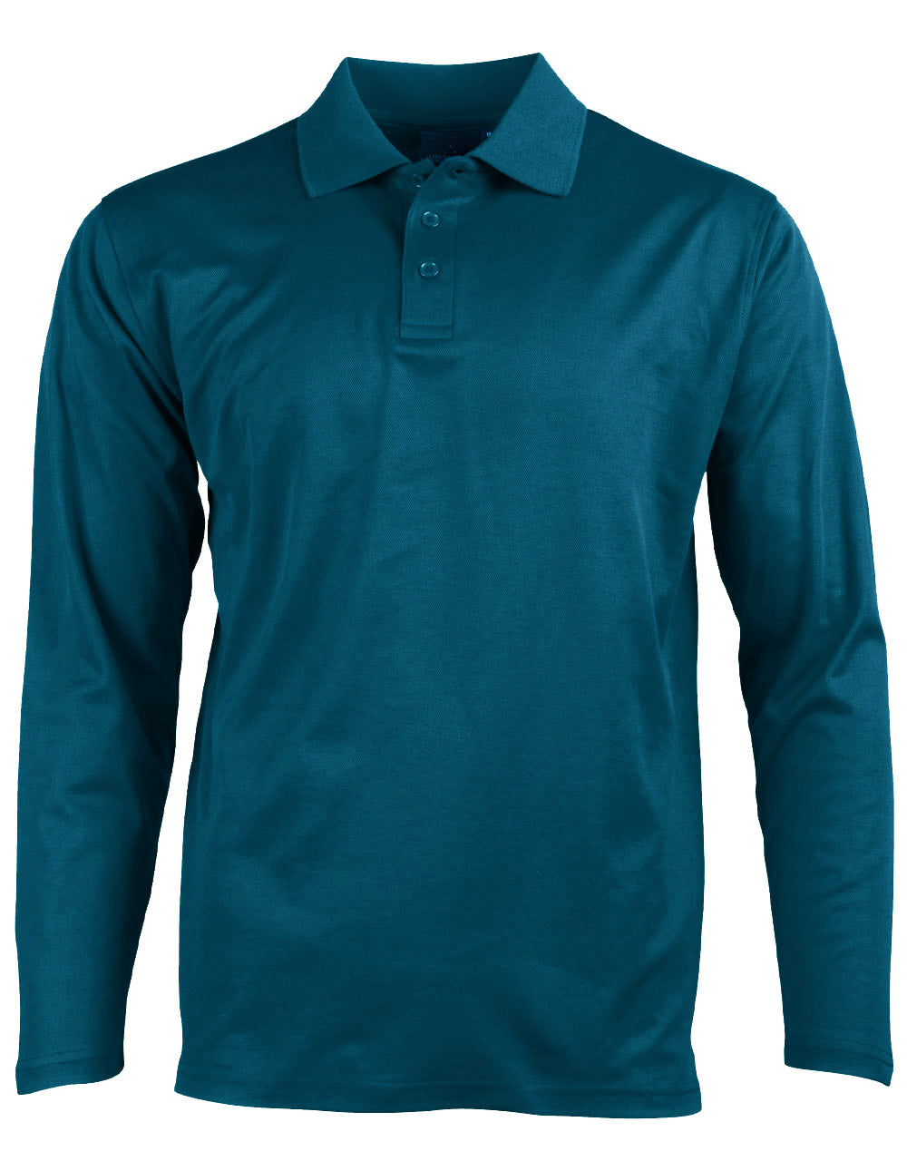 Men's Cotton Back Truedry L/S Polo - Ocean Blue