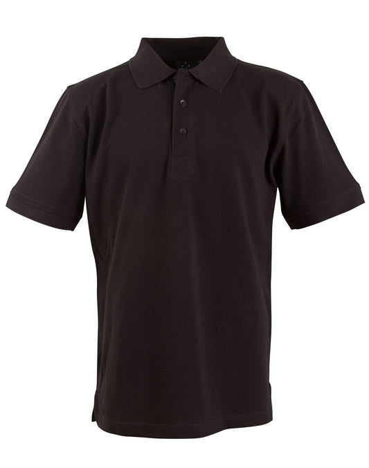 mens S/S pique polo - Black