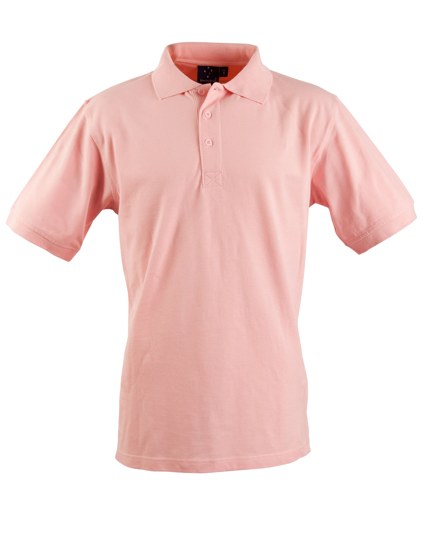 mens S/S pique polo - Light Pink