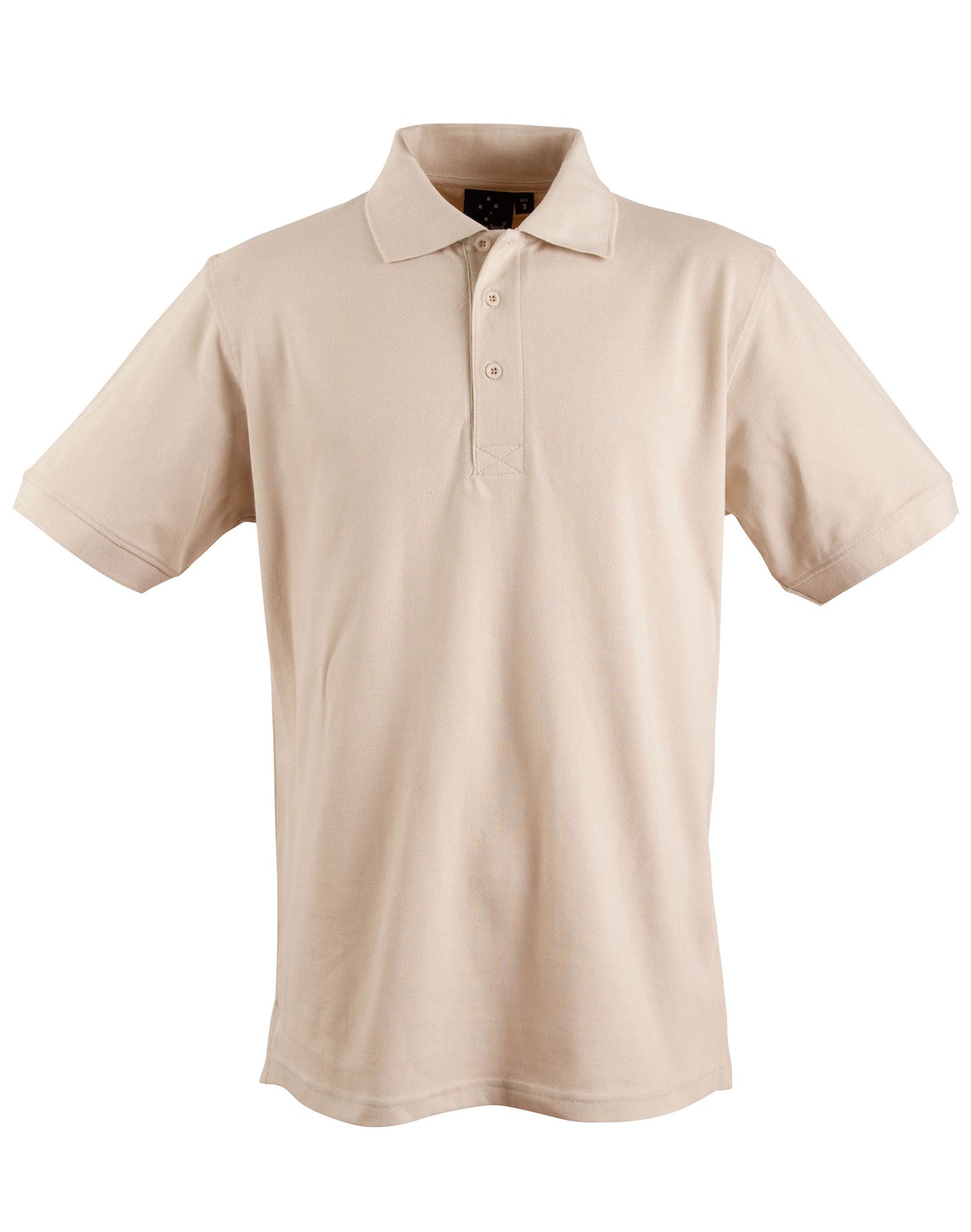 mens S/S pique polo - Sand