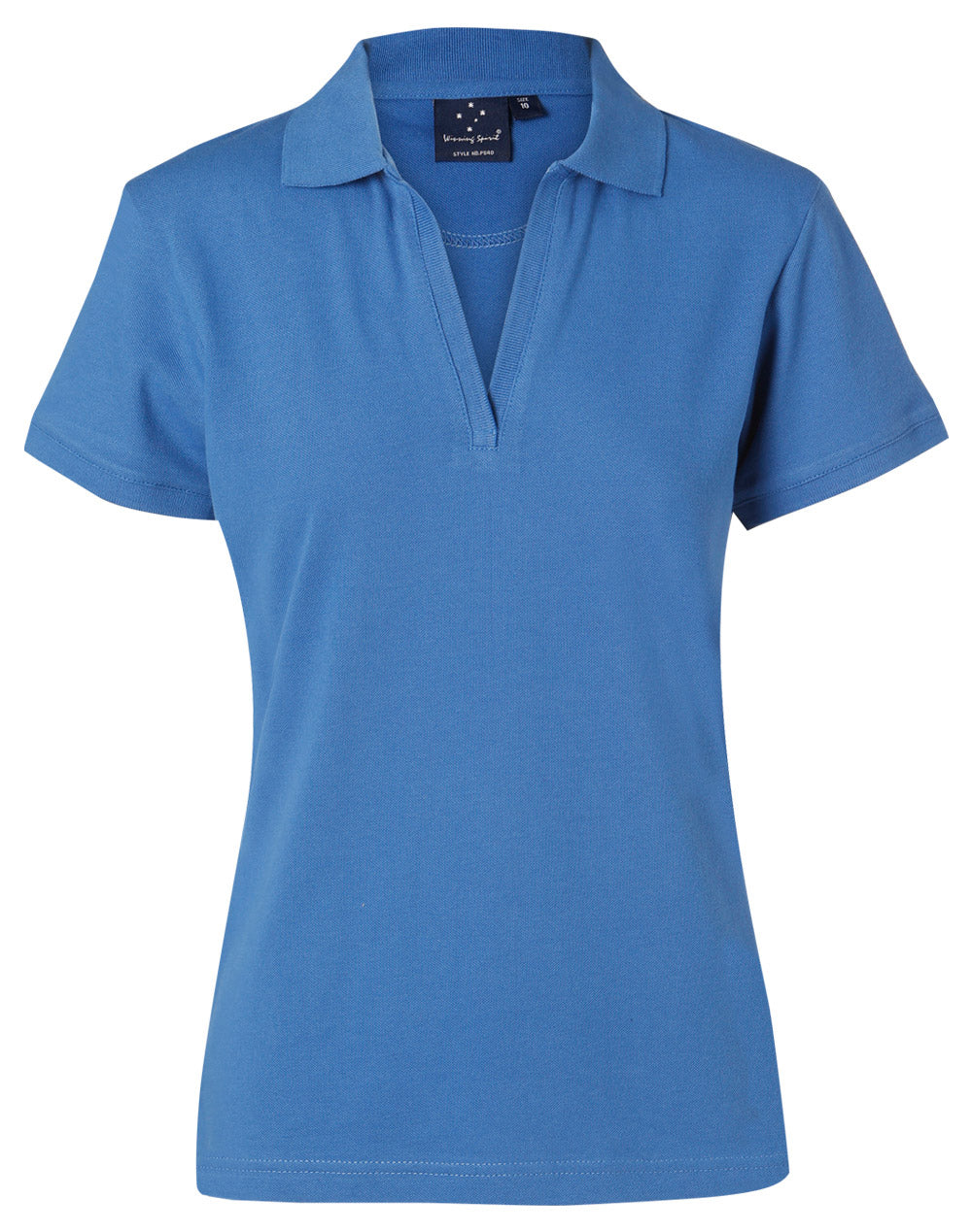 ladies S/S pique polo - Azure Blue