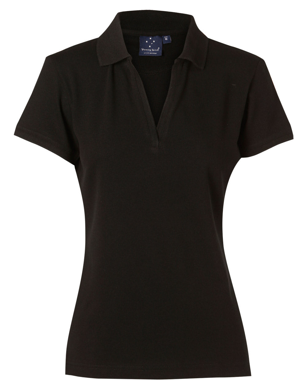 ladies S/S pique polo - Black