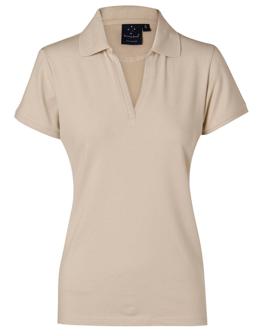 ladies S/S pique polo - Sand