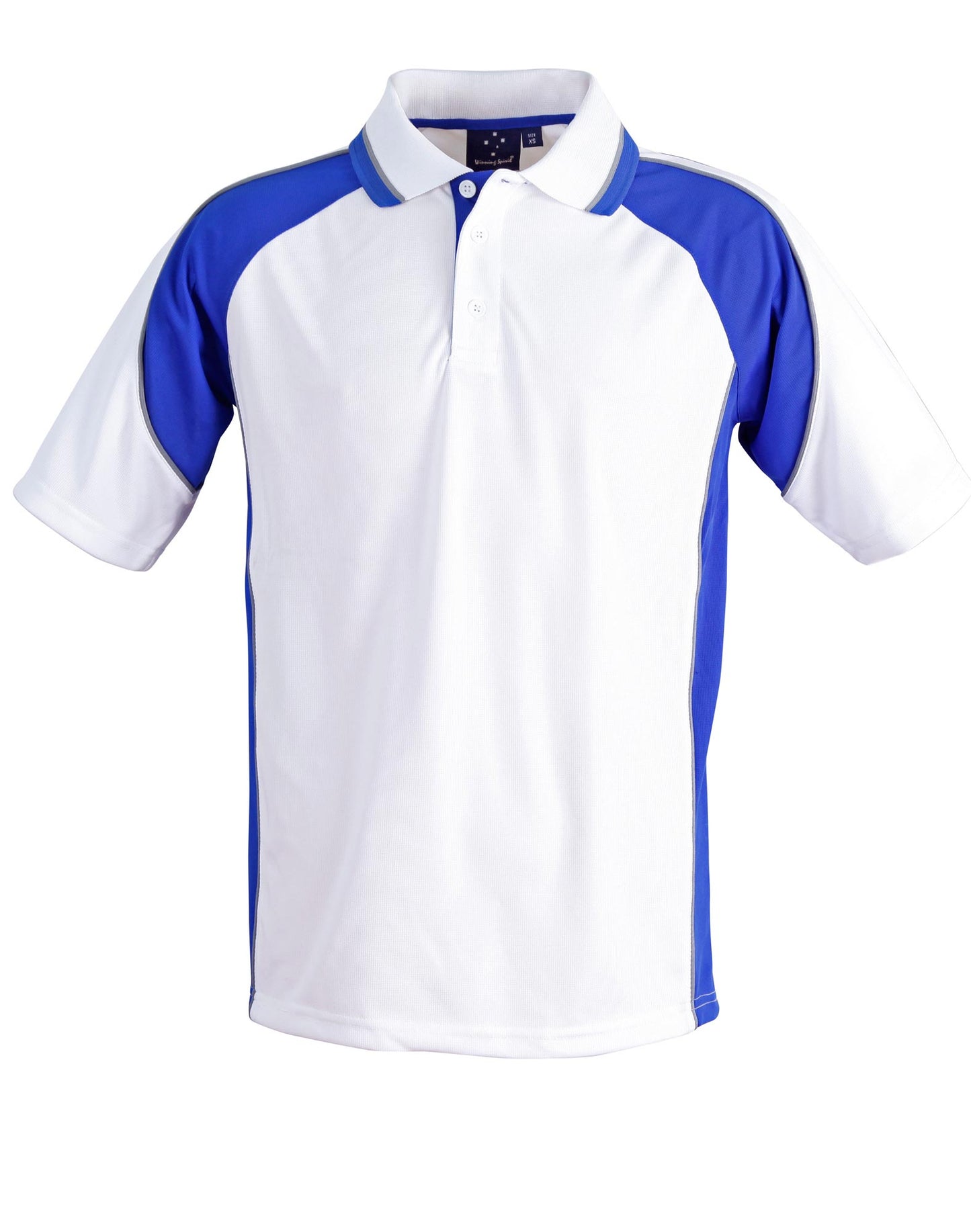 Kids' mini waffle CoolDry Polo - White/Royal