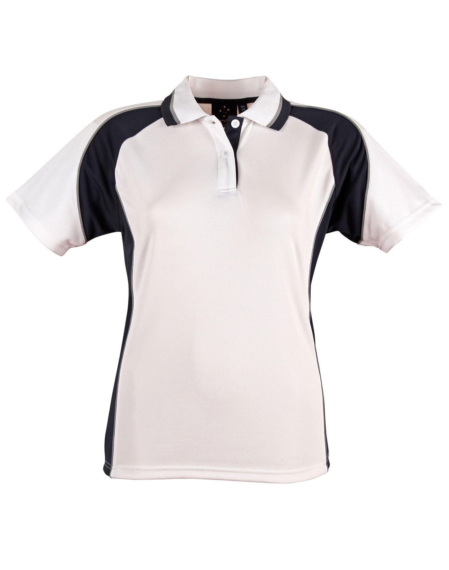 Ladies' mini waffle CoolDry Polo - White/Navy
