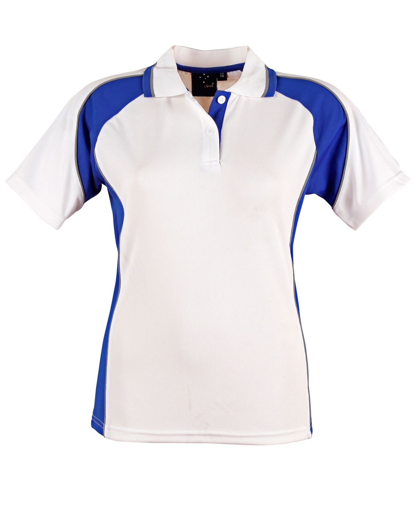 Ladies' mini waffle CoolDry Polo - White/Royal