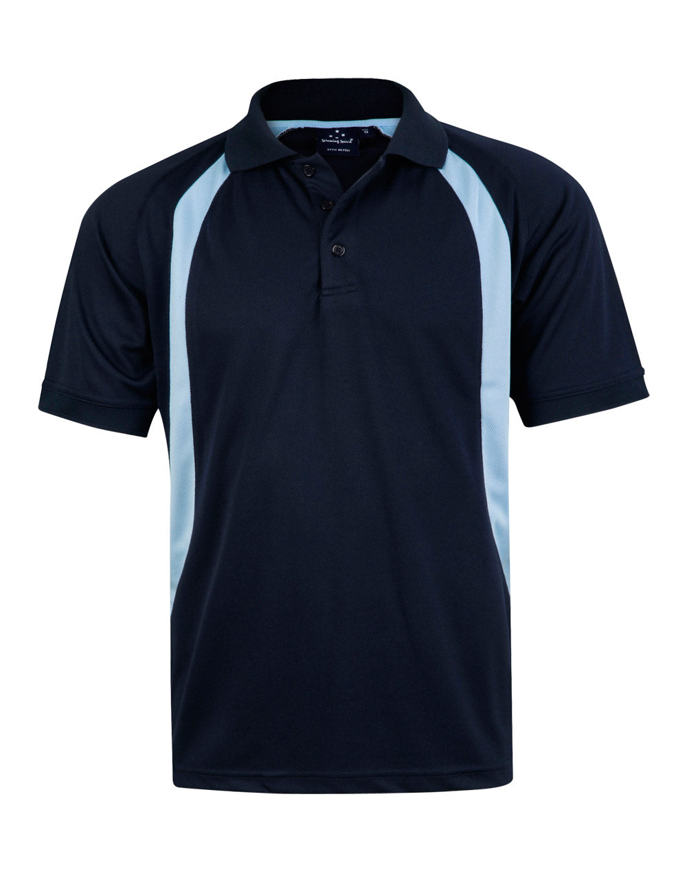 Mens CoolDry Soft Mesh Polo - Navy/Skyblue