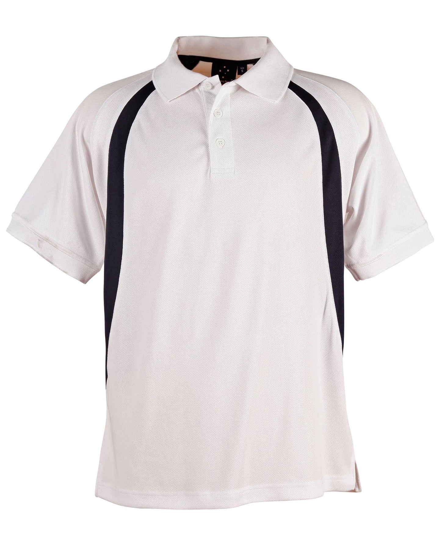 Mens CoolDry Soft Mesh Polo - White/Navy