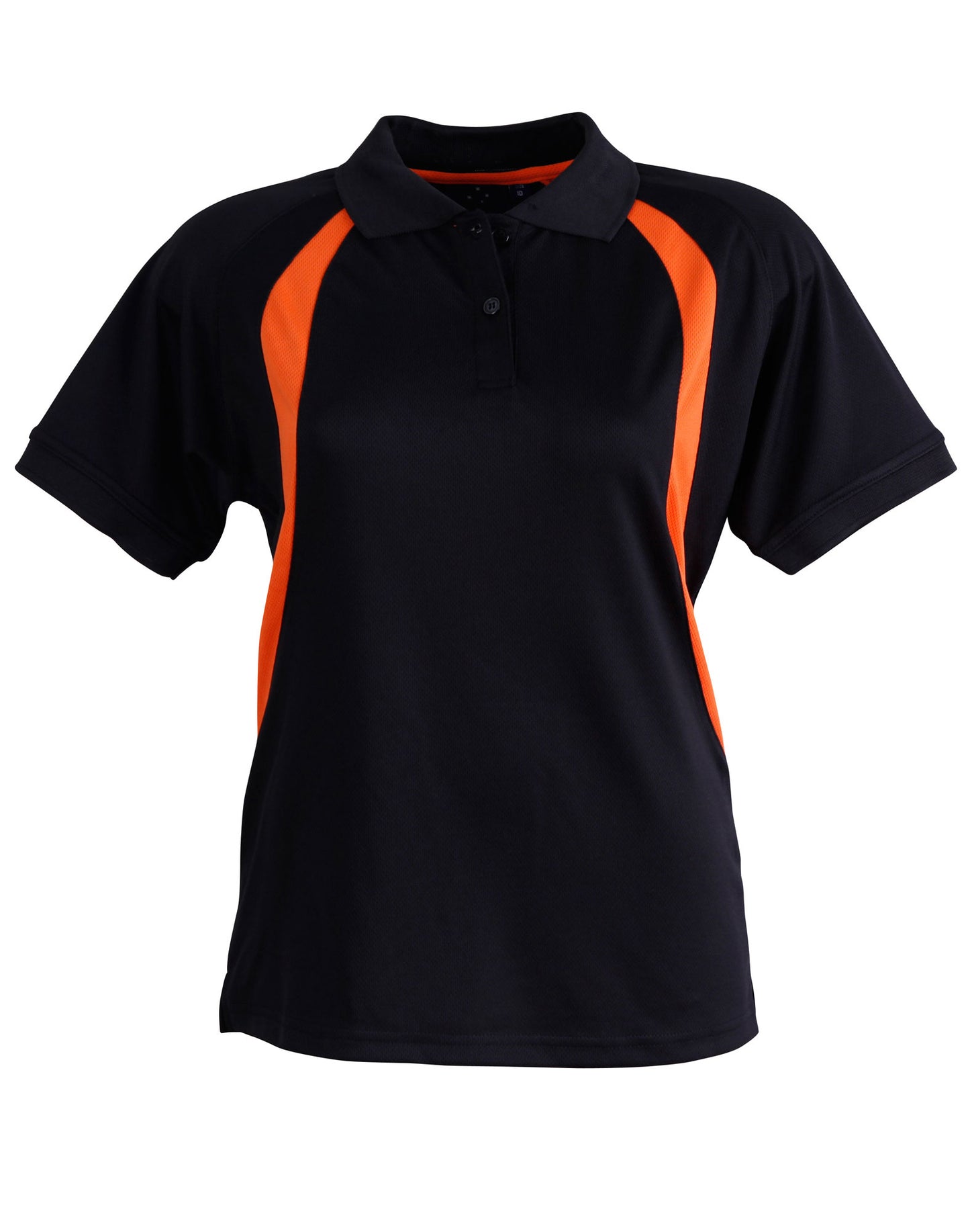 Ladies' CoolDry Soft Mesh Polo - Black/Orange
