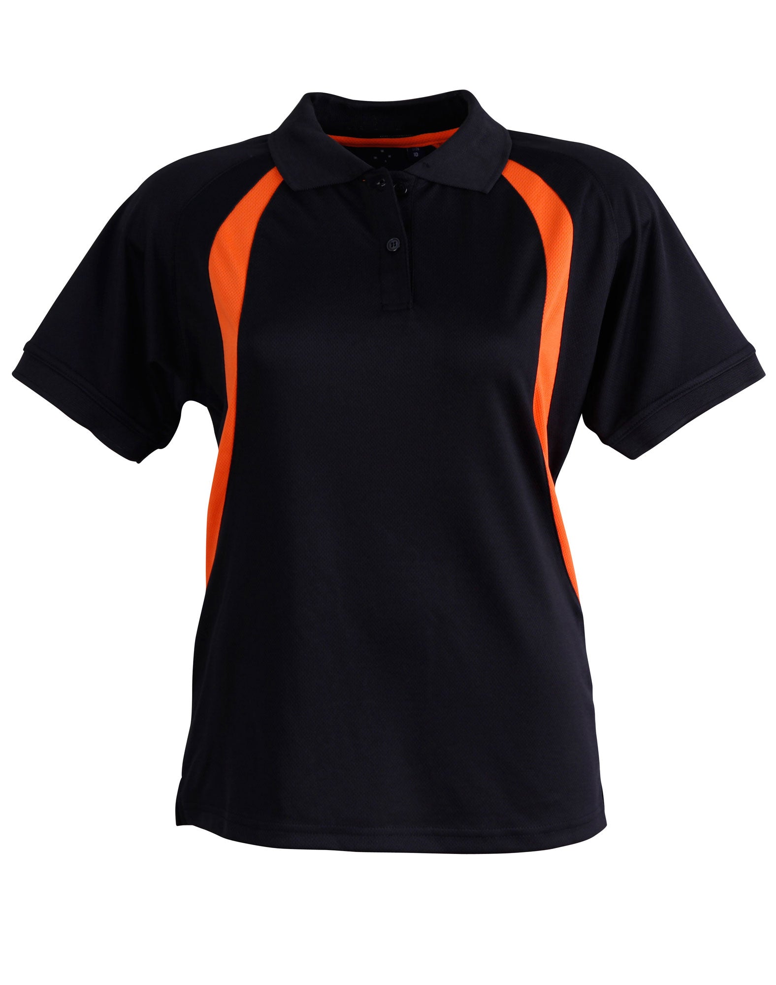 Ladies' CoolDry Soft Mesh Polo - Black/Orange