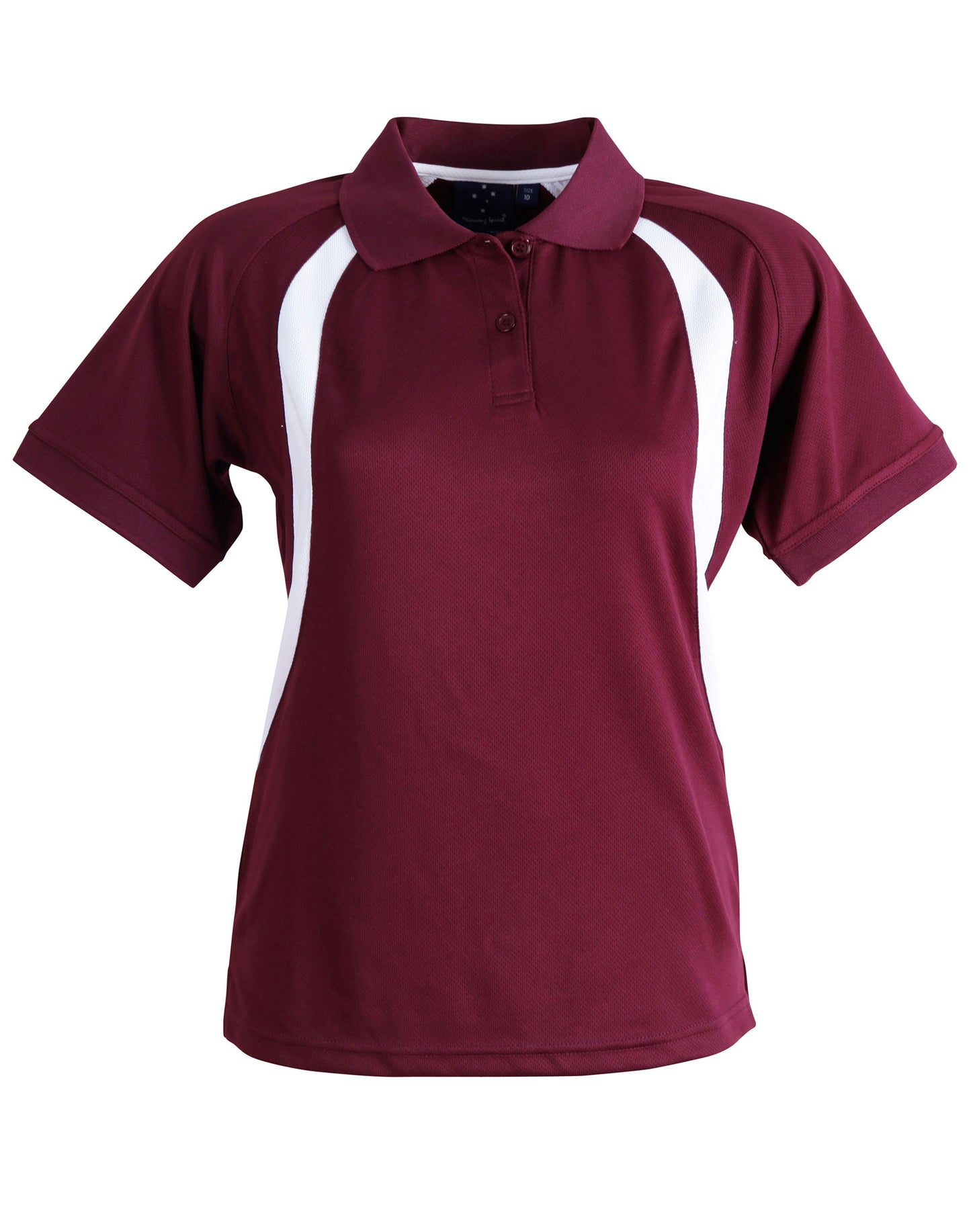 Ladies' CoolDry Soft Mesh Polo - Maroon/White