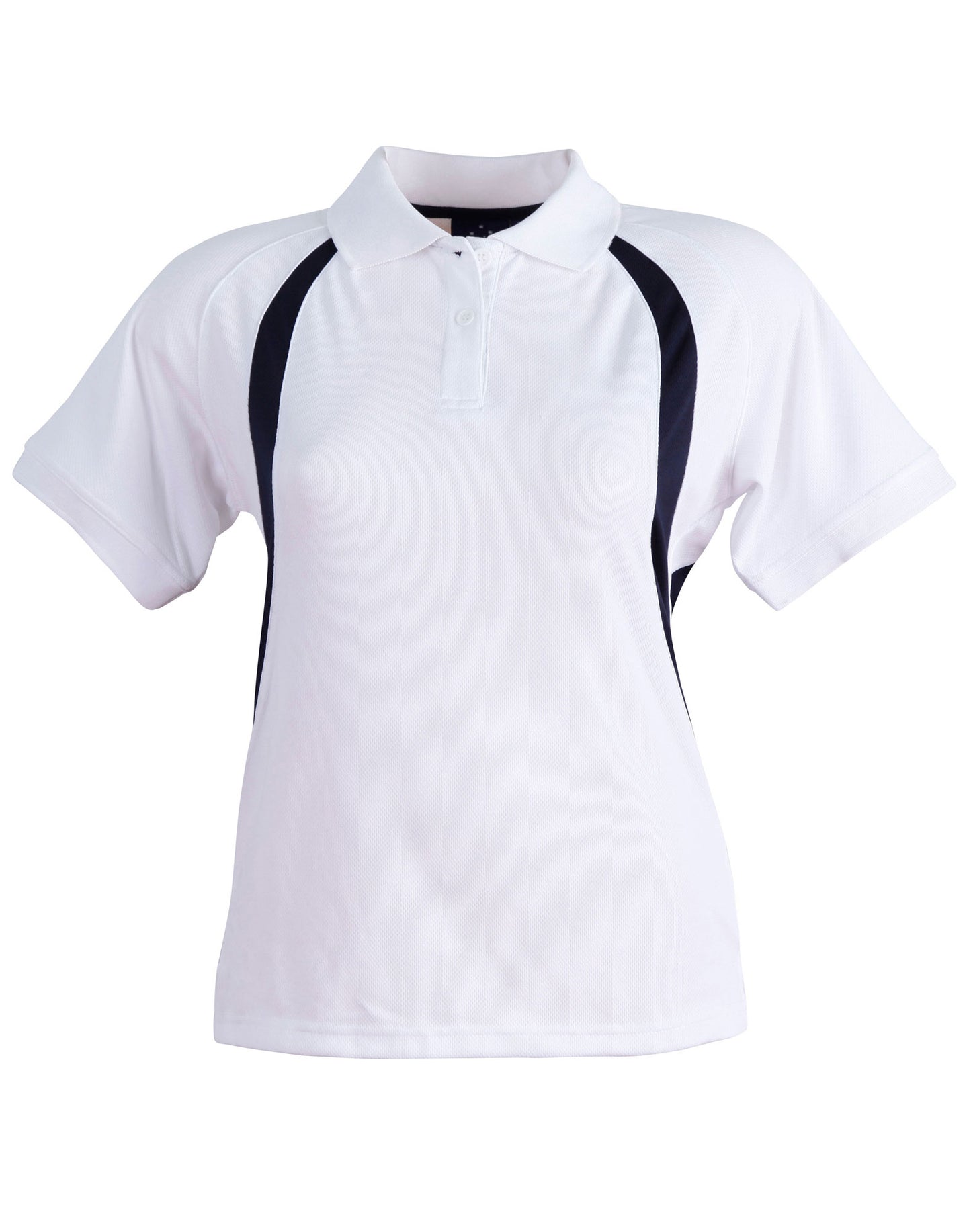 Ladies' CoolDry Soft Mesh Polo - White/Navy